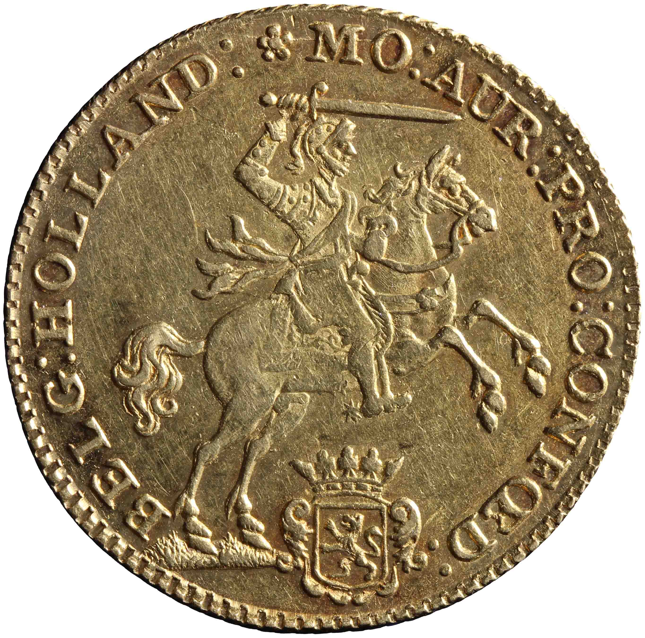 Afbeelding van de voorzijde. gouden rijder. Inventarisnummer:HNM-01520