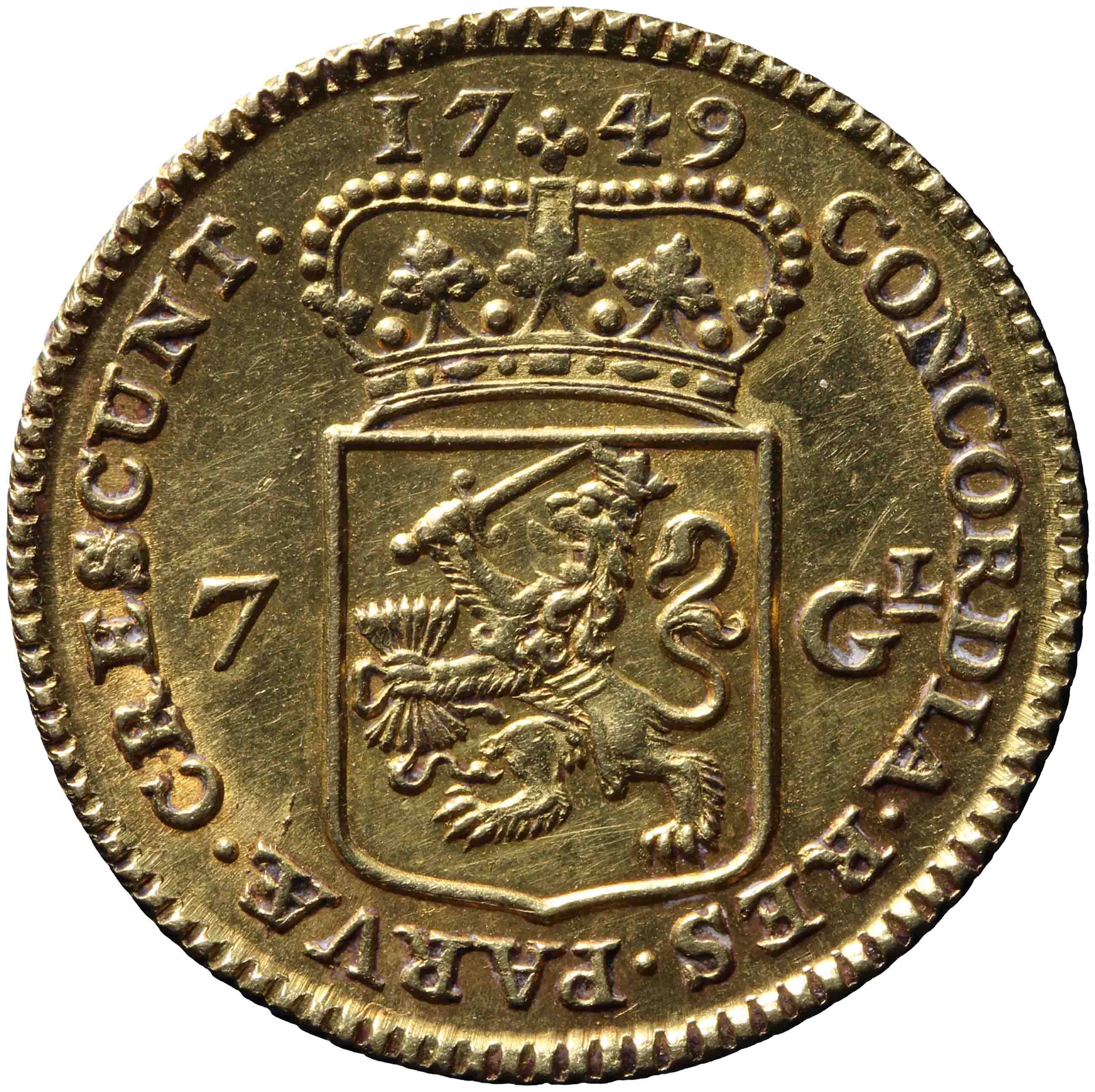 Afbeelding van de keerzijde. halve gouden rijder. Inventarisnummer:HNM-01524