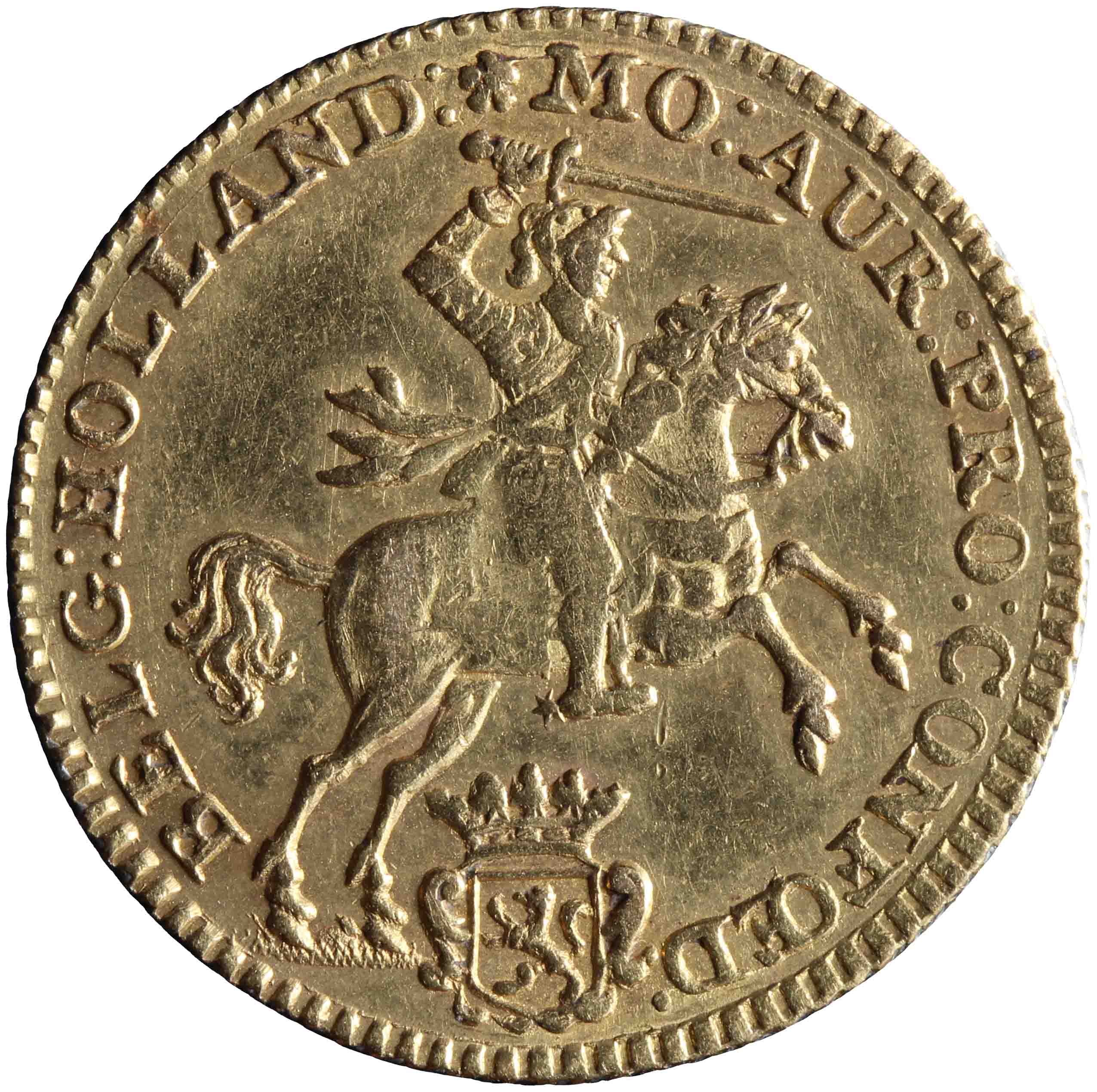Afbeelding van de voorzijde. halve gouden rijder. Inventarisnummer:HNM-01529