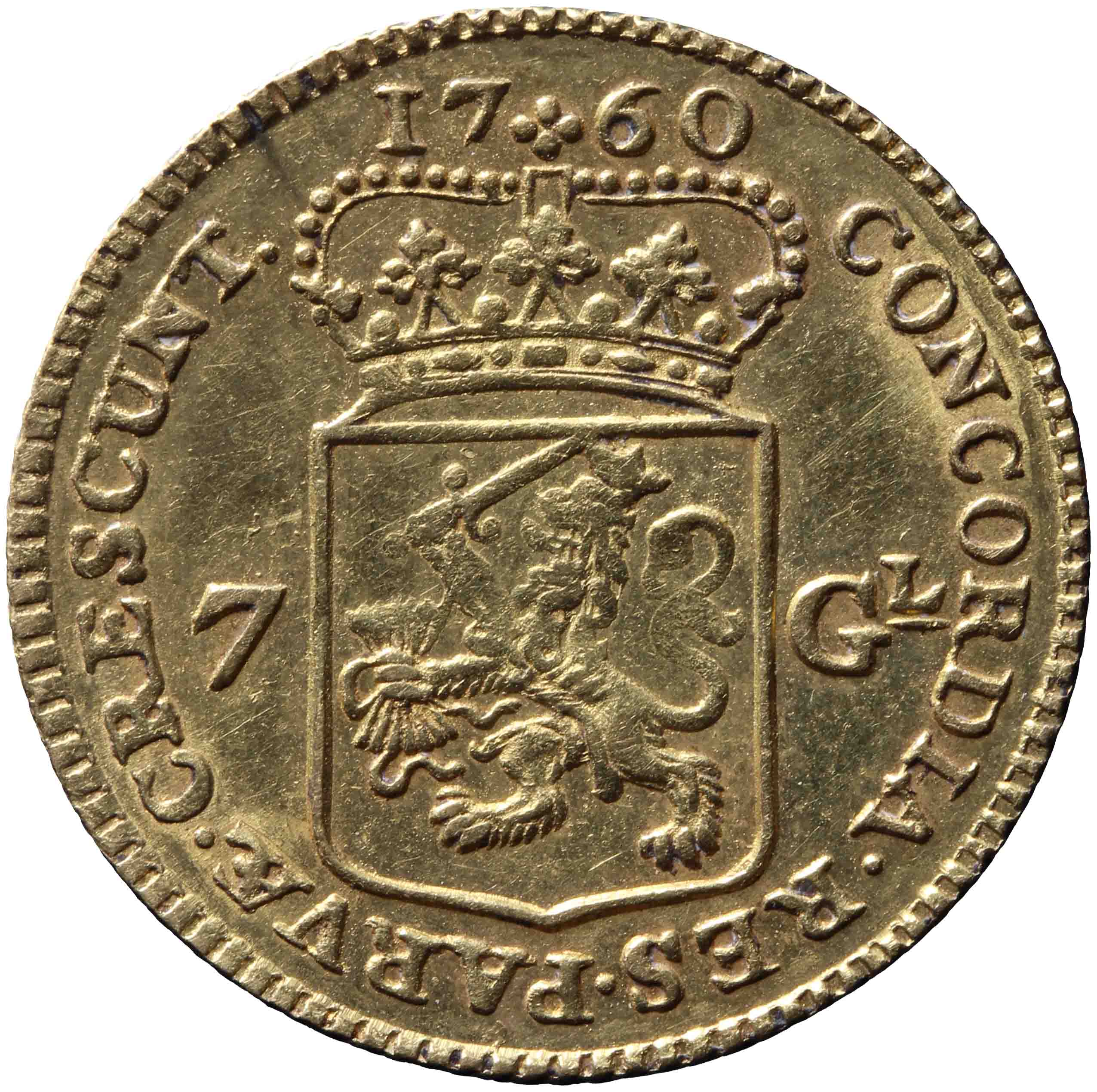Afbeelding van de keerzijde. halve gouden rijder. Inventarisnummer:HNM-01529