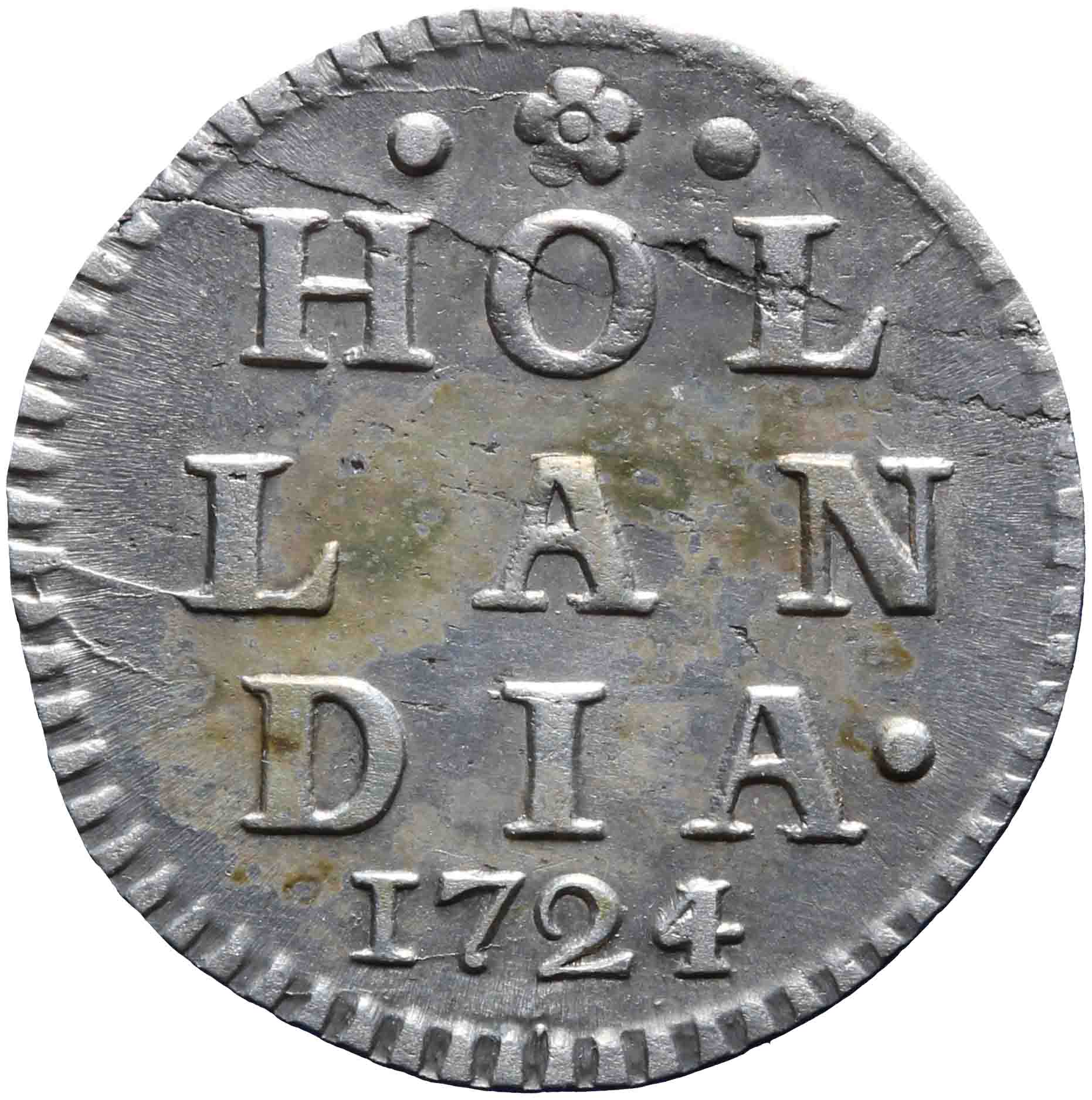 Afbeelding van de keerzijde. stuiver of wapenstuiver. Inventarisnummer:HNM-01837