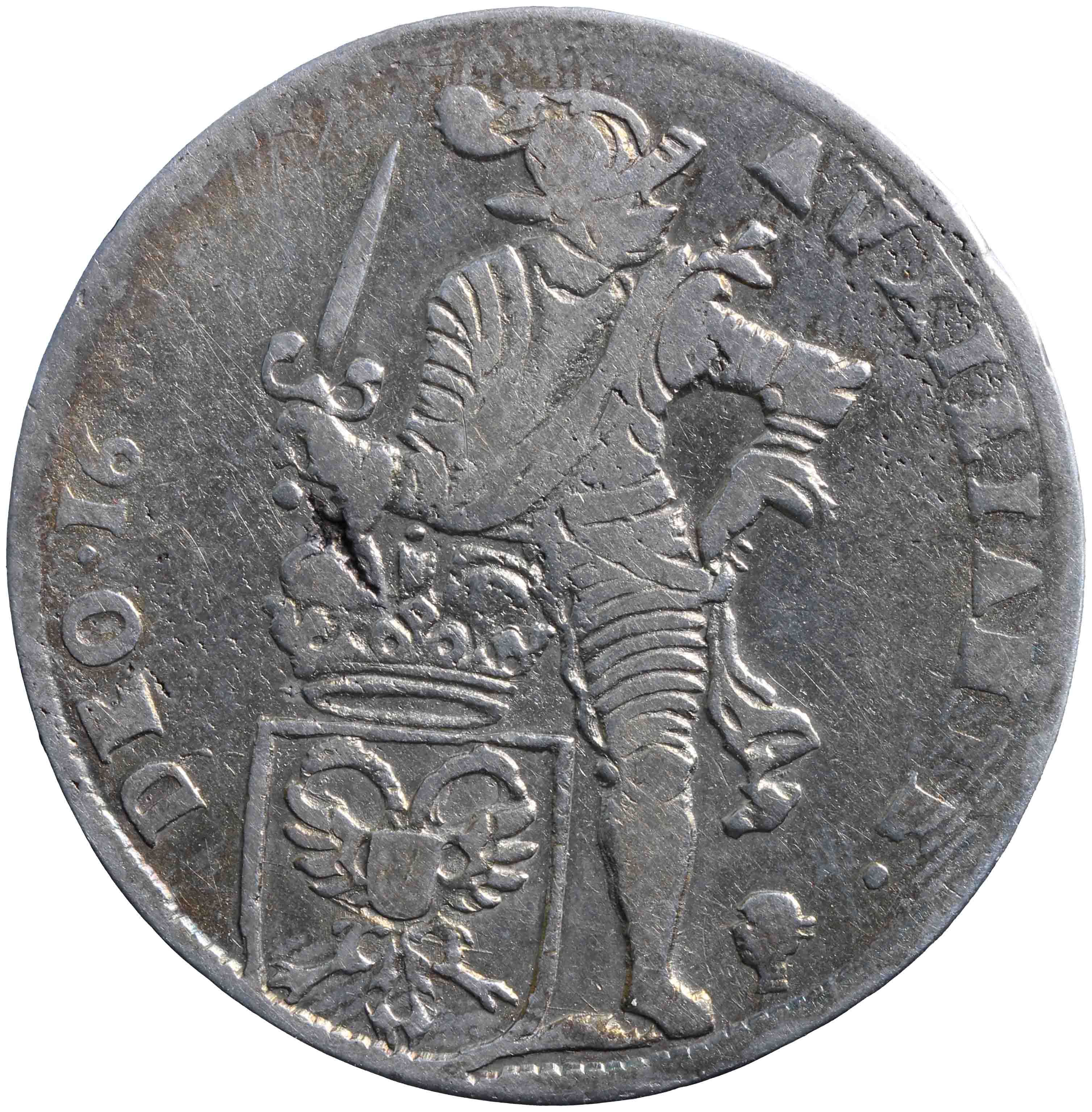 Afbeelding van de keerzijde. daalder ; dertig stuiver. Inventarisnummer:HNM-03692