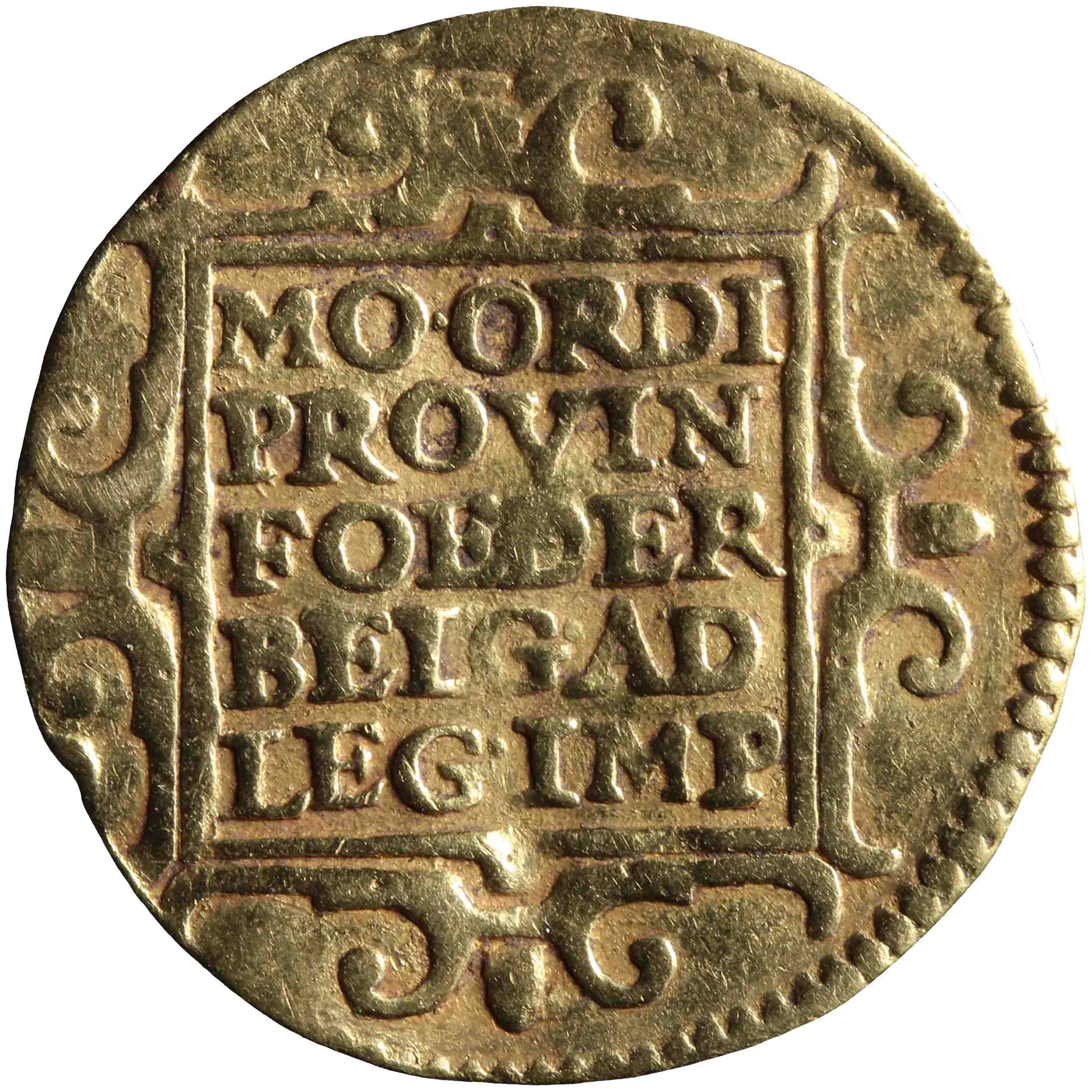 Afbeelding van de keerzijde. gouden dukaat. Inventarisnummer:HNM-03740