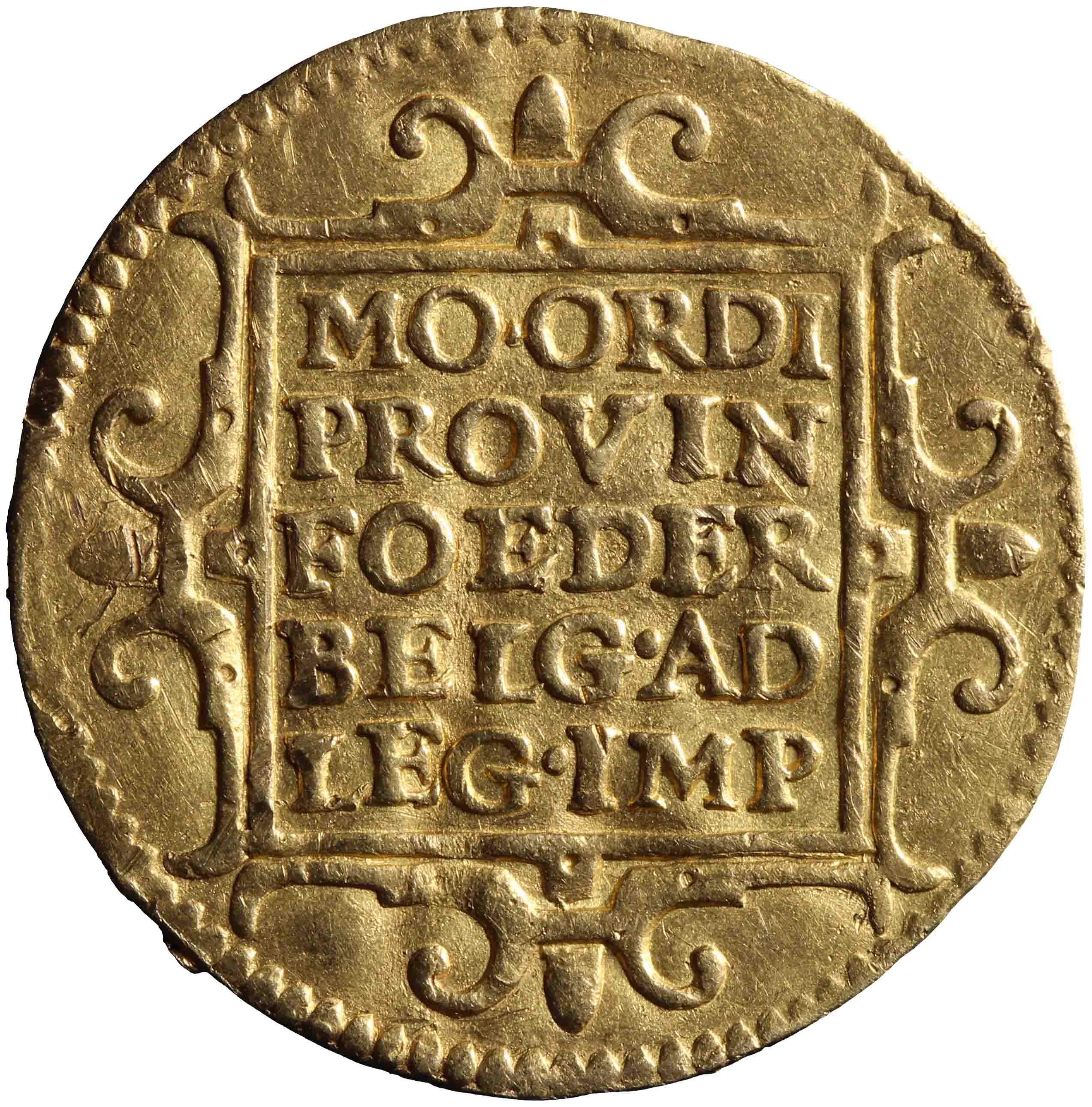 Afbeelding van de keerzijde. gouden dukaat. Inventarisnummer:HNM-03741