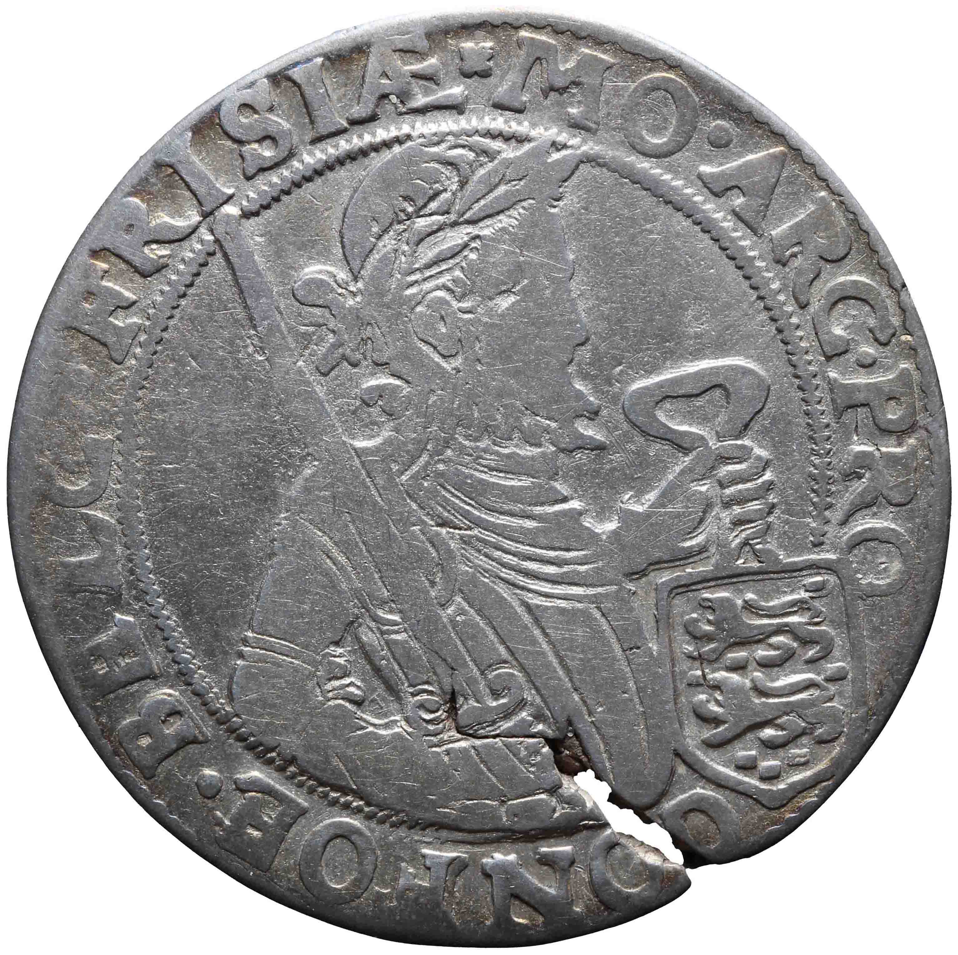 Afbeelding van de voorzijde. halve Nederlandse rijksdaalder. Inventarisnummer:HNM-03794