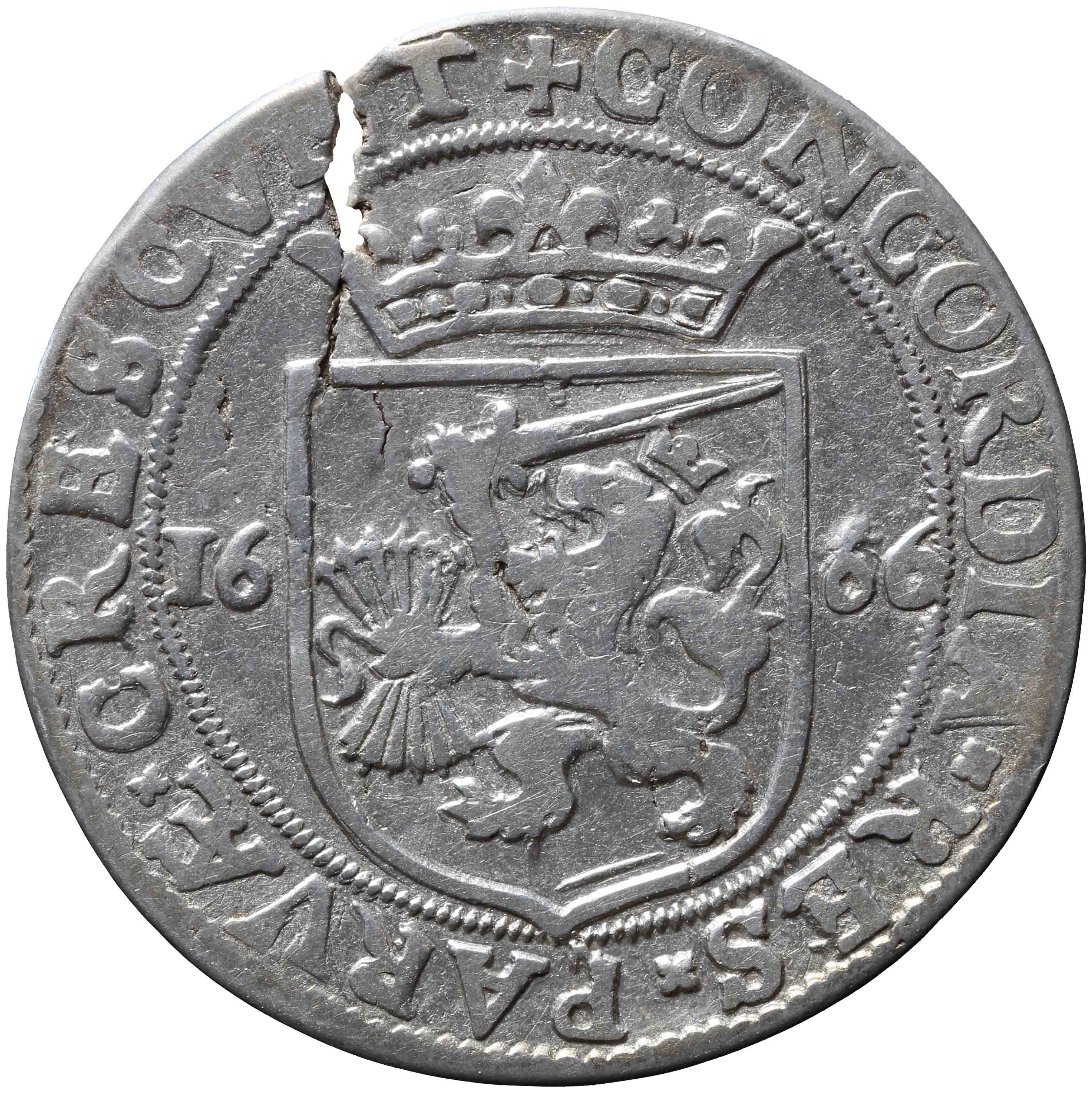 Afbeelding van de keerzijde. halve Nederlandse rijksdaalder. Inventarisnummer:HNM-03794