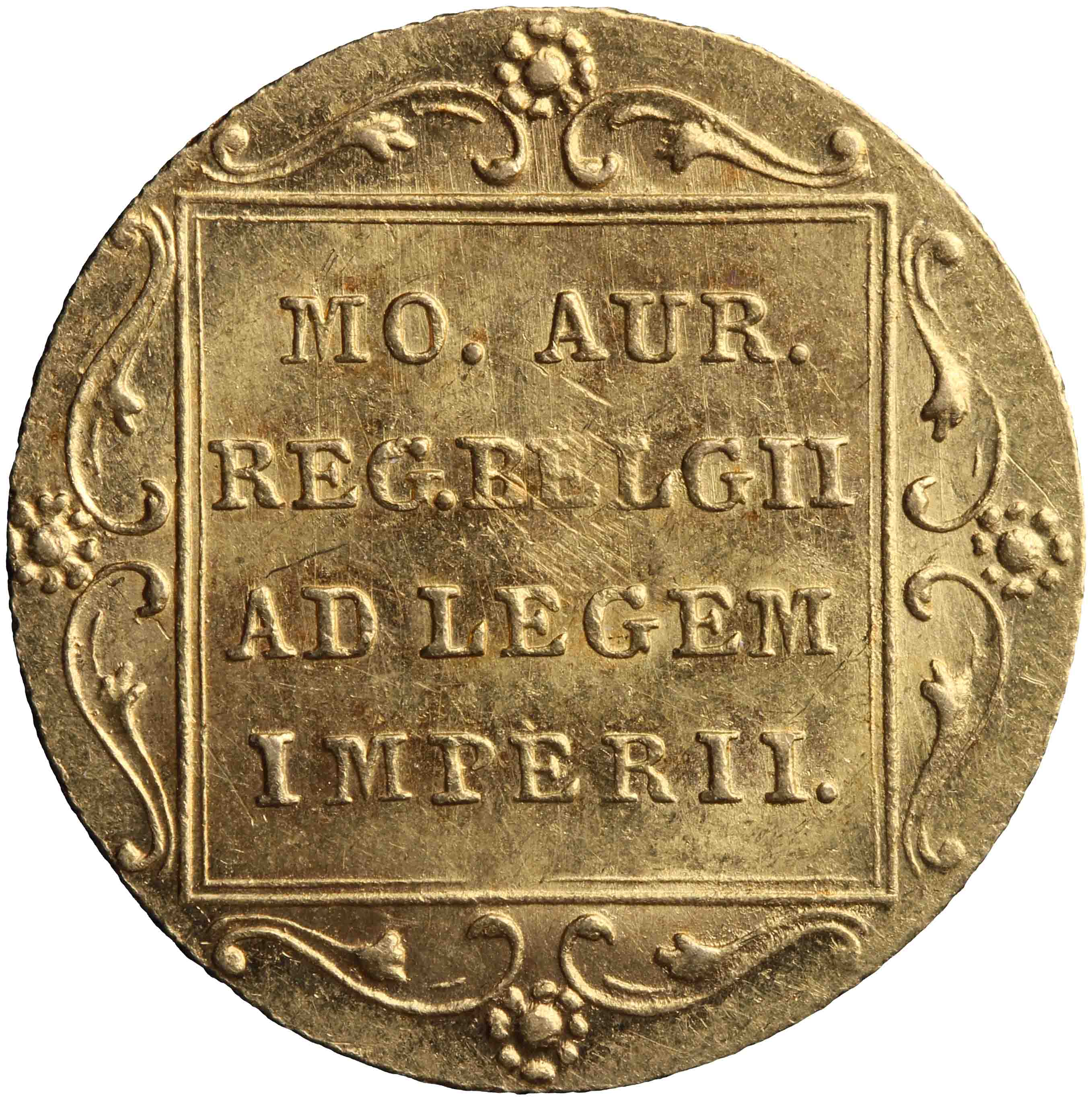 Afbeelding van de keerzijde. gouden dukaat. Inventarisnummer:HNM-05096