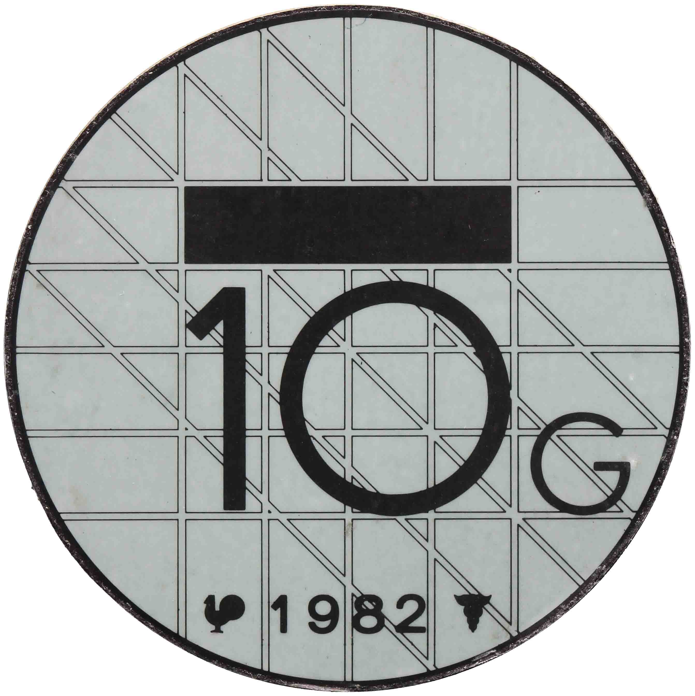 Afbeelding van de keerzijde. tien gulden. Inventarisnummer:HNM-07210