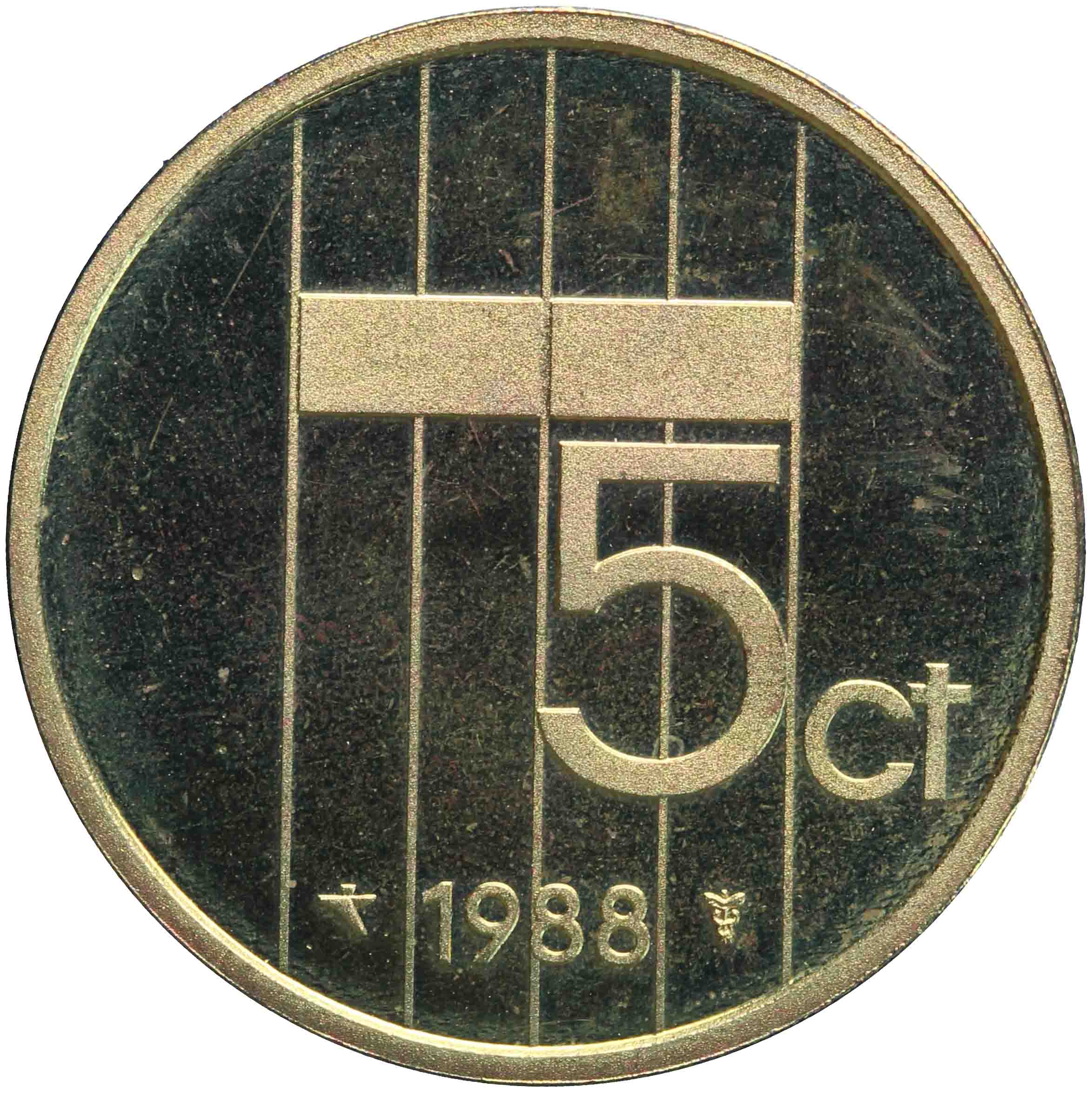 Afbeelding van de keerzijde. vijf cent ; stuiver. Inventarisnummer:HNM-07417