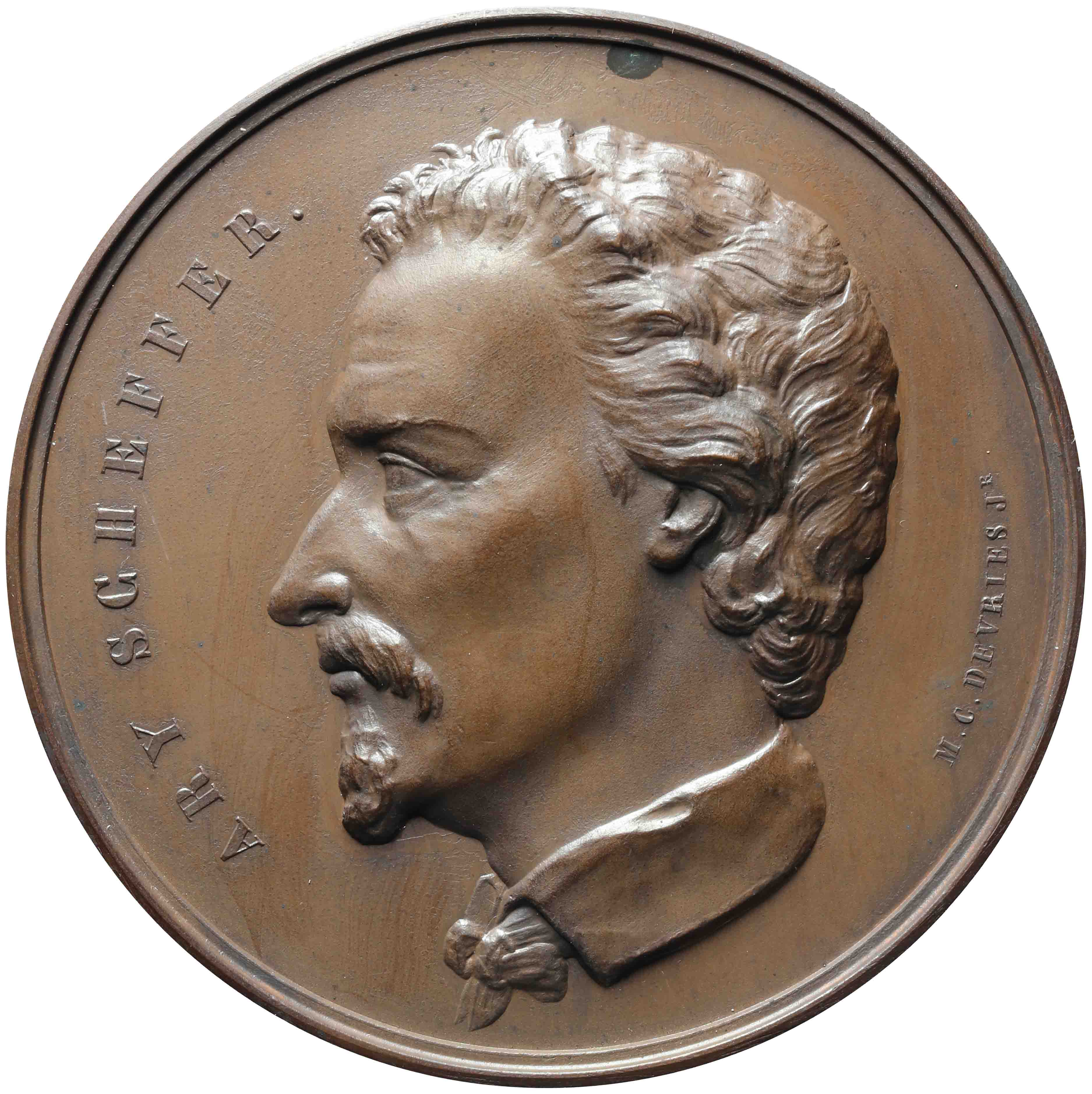 Afbeelding van de voorzijde. overlijden A. Scheffer. Inventarisnummer:HNM-13162