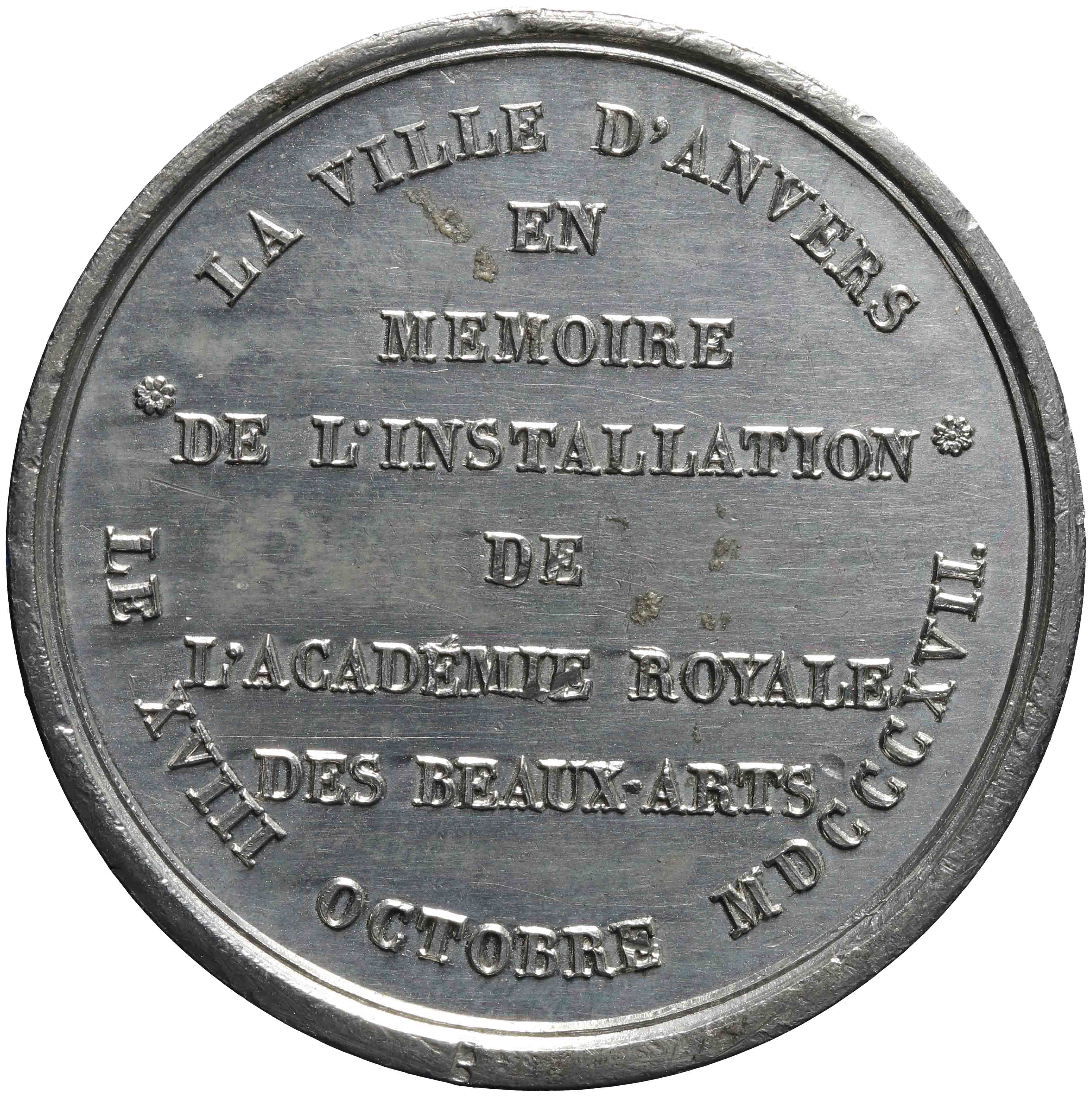 Afbeelding van de keerzijde. Academie royale des beaux-arts Antwerpen. Inventarisnummer:HNM-13457