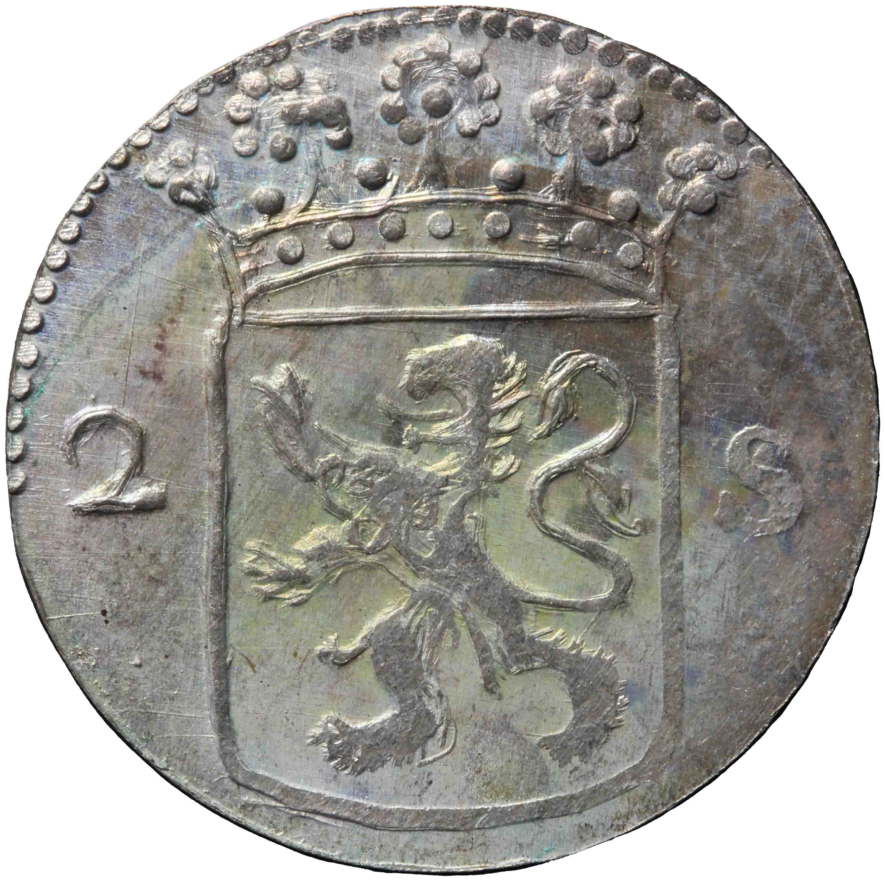 Afbeelding van de voorzijde. dubbele wapenstuiver. Inventarisnummer:HNM-29797
