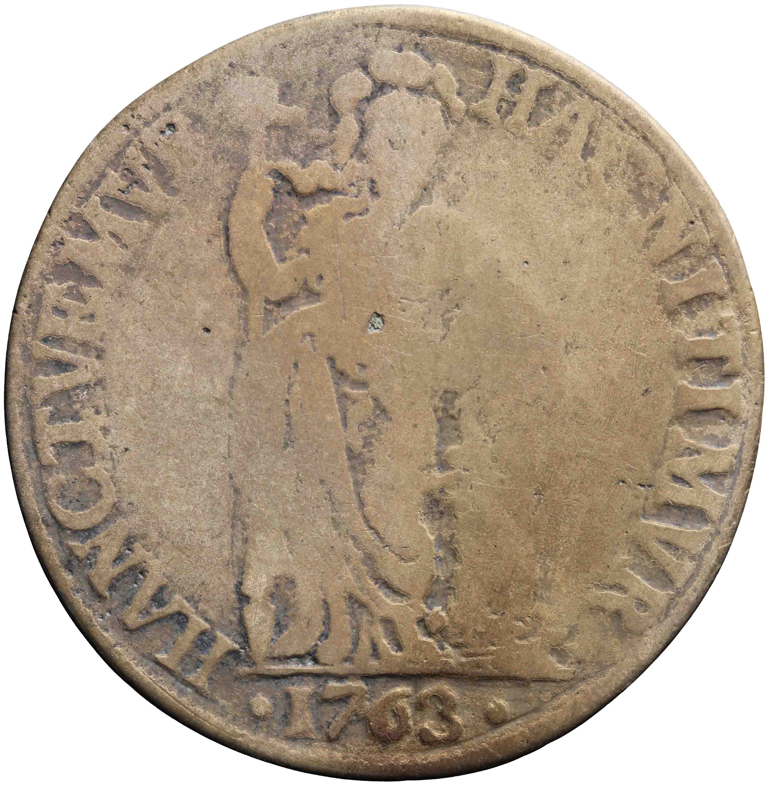 Afbeelding van de voorzijde. Generaliteits gulden. Inventarisnummer:HNM-30106