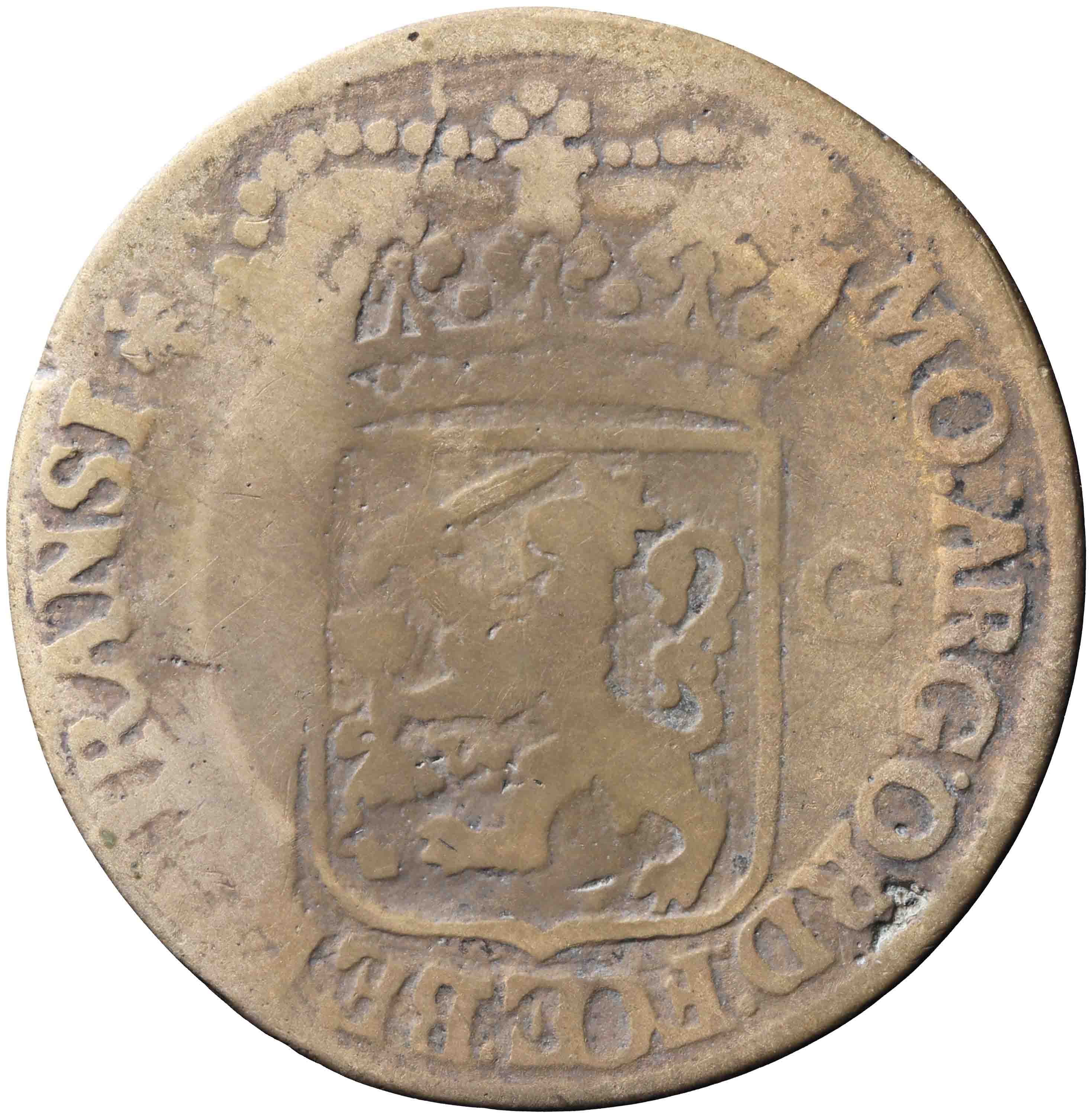 Afbeelding van de keerzijde. Generaliteits gulden. Inventarisnummer:HNM-30106