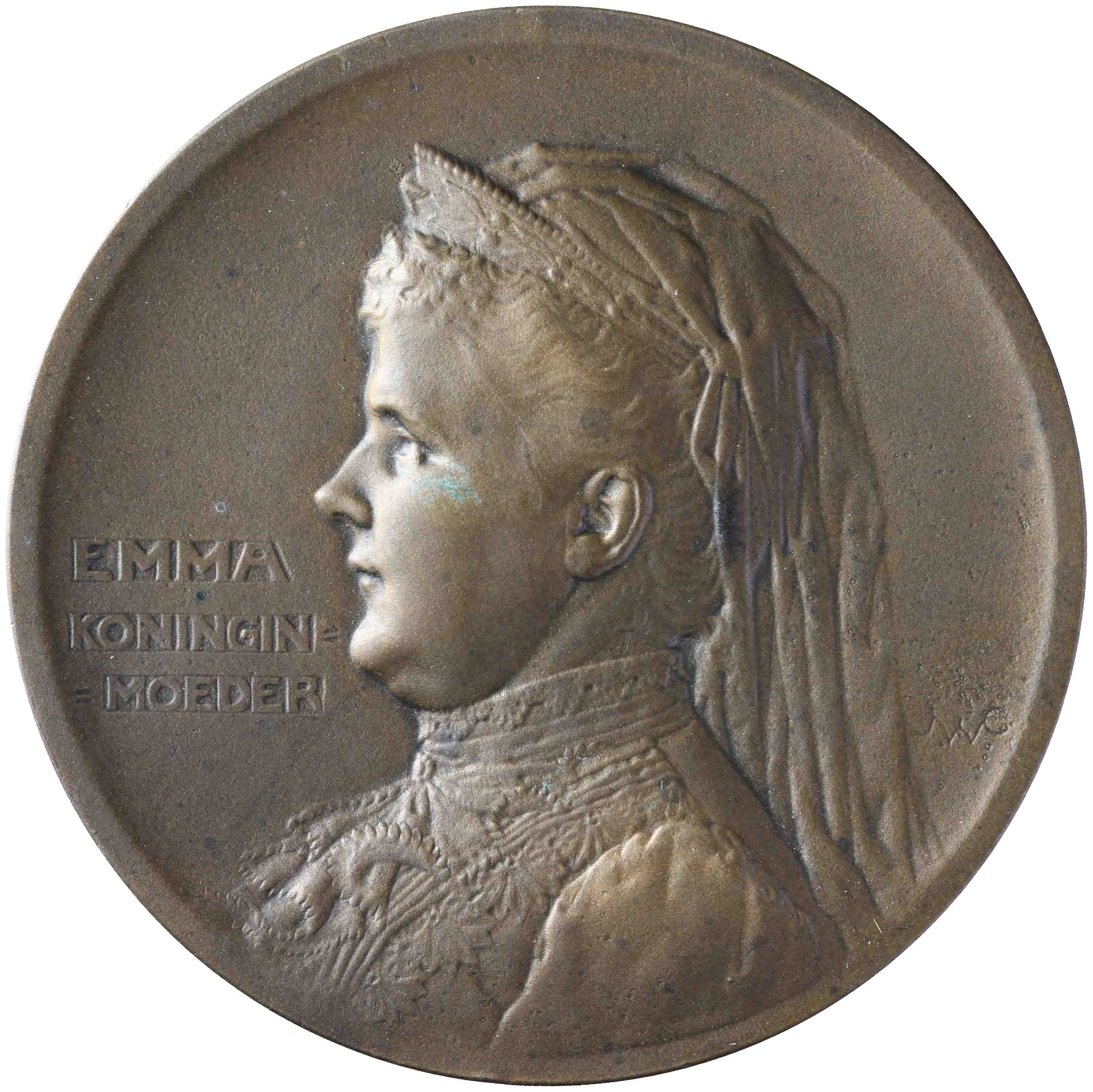 Image of the obverse. H.M. Koningin Moeder Emma. Inventory number:HNM-46974