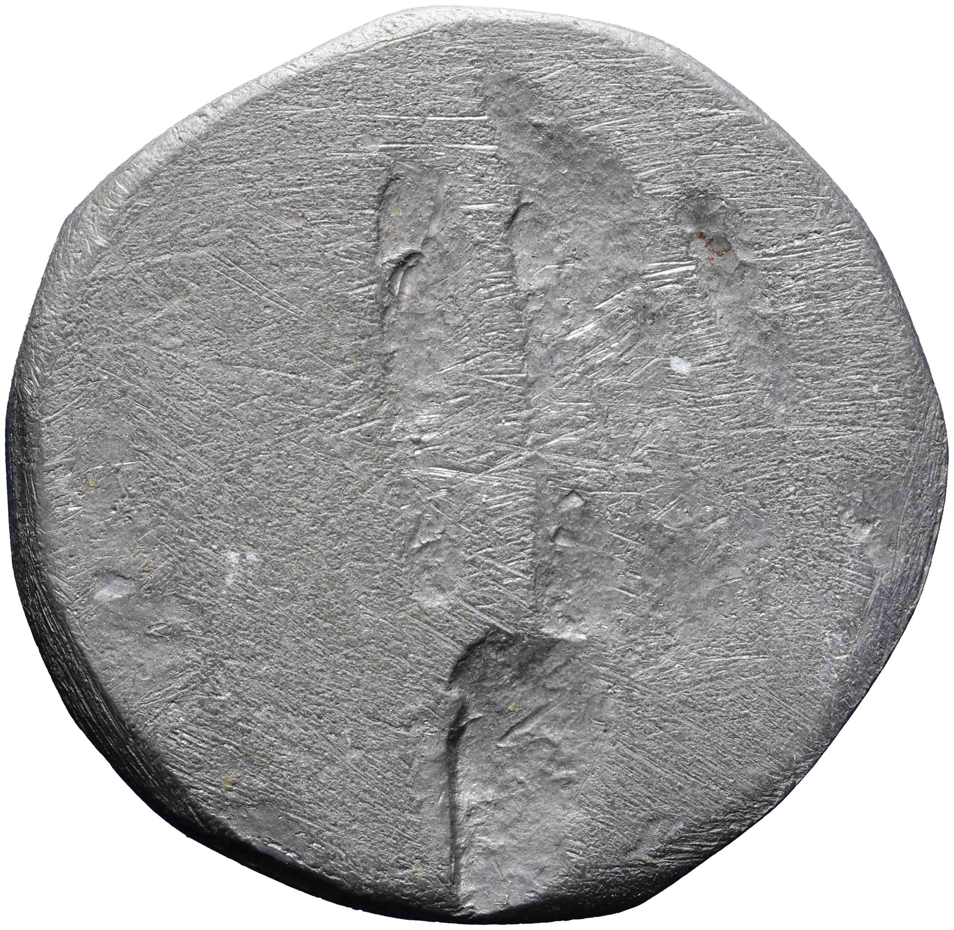 Afbeelding van de keerzijde. avondmaalsloodje. Inventarisnummer:MA-00880