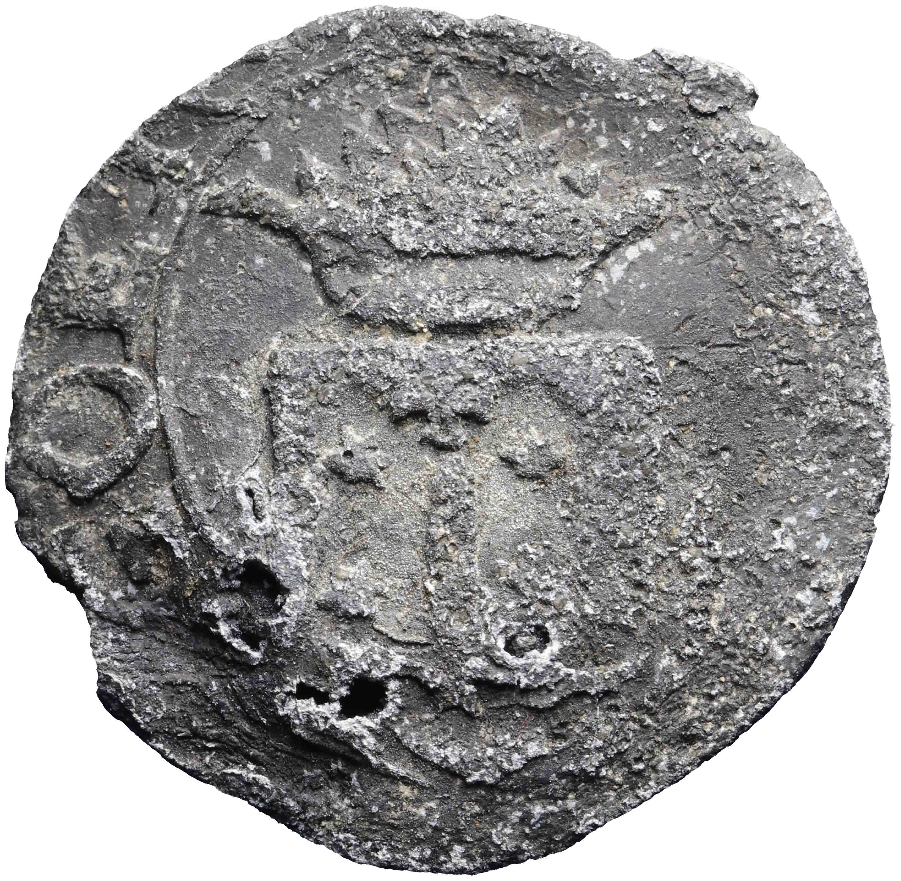 Afbeelding van de voorzijde. lakenloodje. Inventarisnummer:MA-00929
