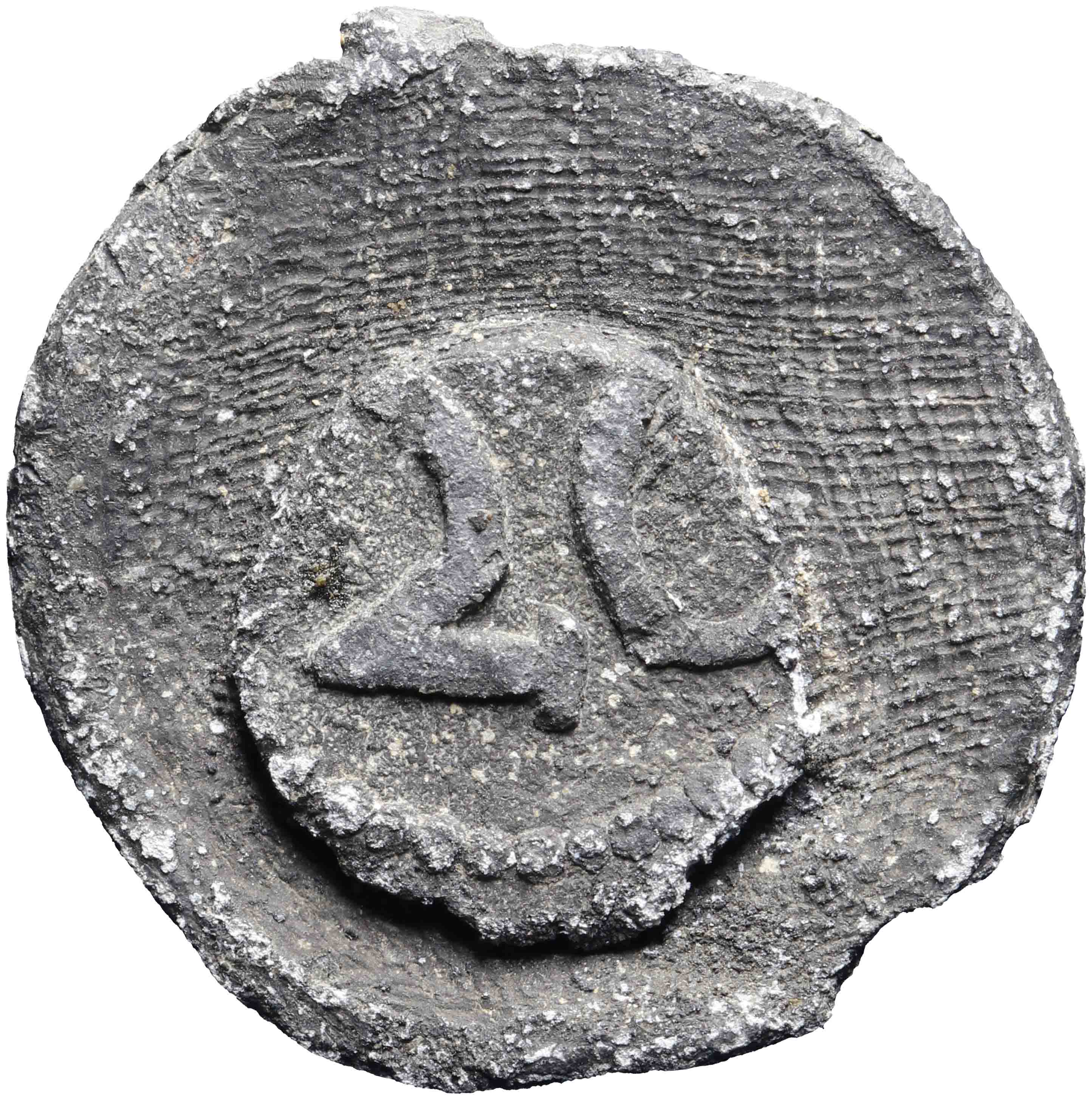 Afbeelding van de keerzijde. lakenloodje. Inventarisnummer:MA-00929