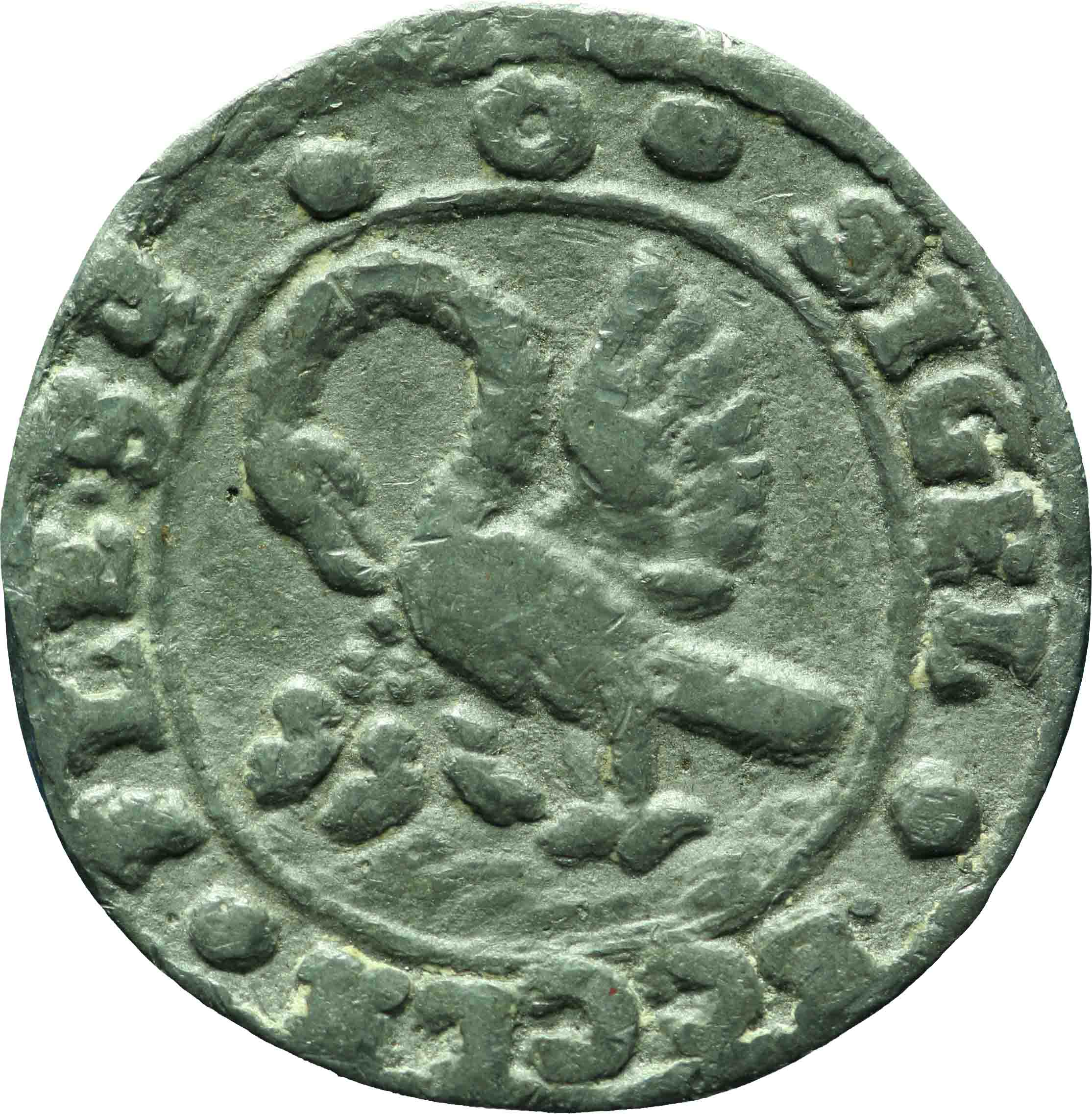 Afbeelding van de voorzijde. avondmaalsloodje. Inventarisnummer:MA-00969