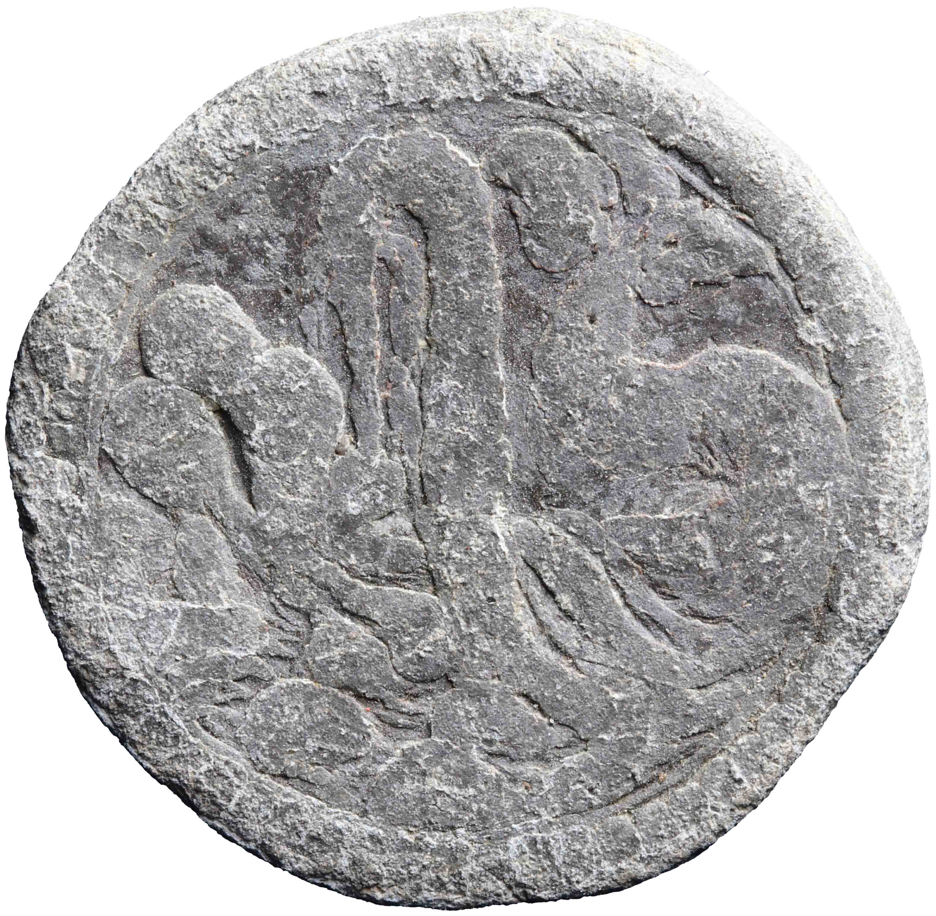 Afbeelding van de voorzijde. loodje. Inventarisnummer:MA-00974