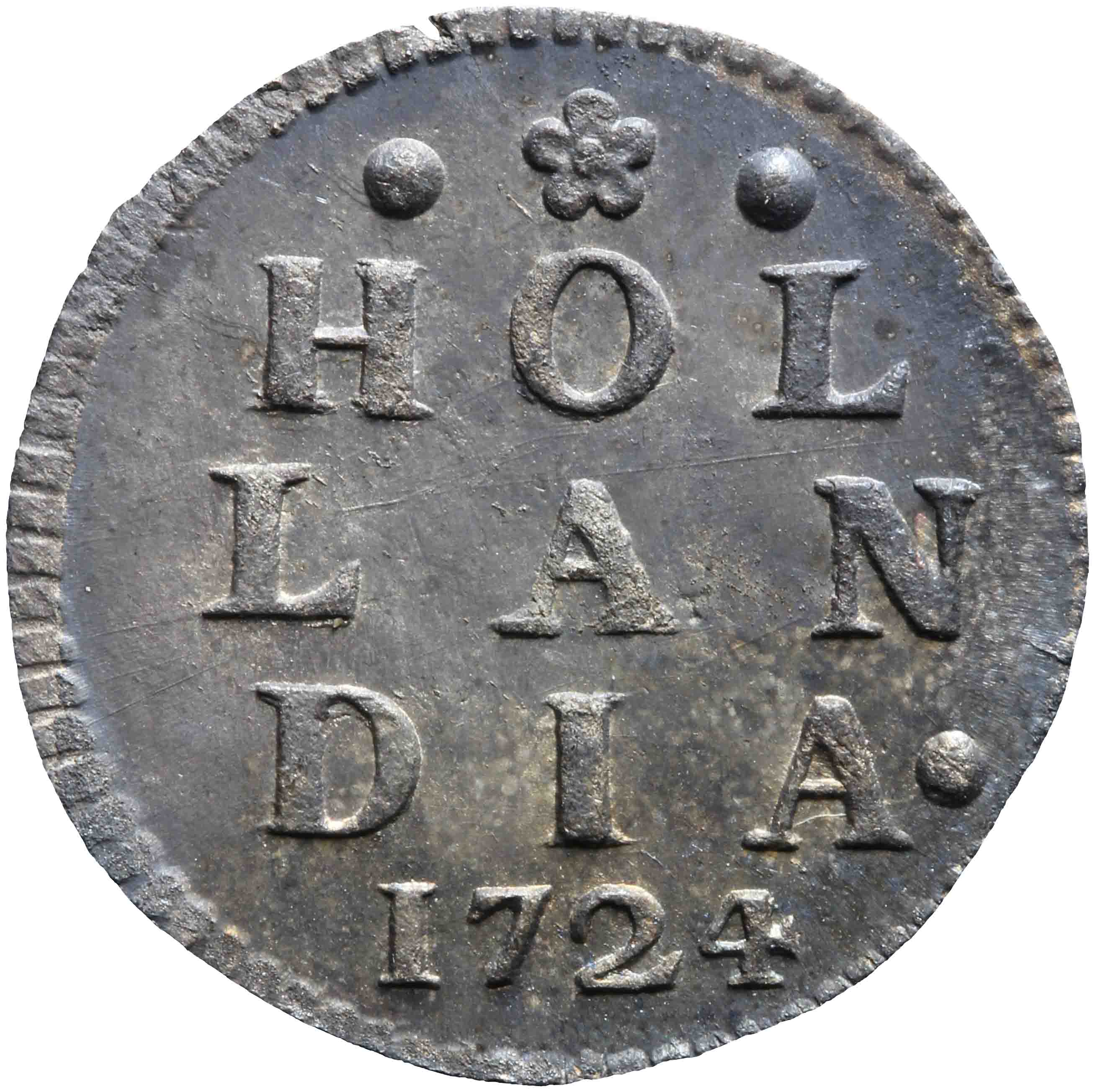 Afbeelding van de keerzijde. dubbele wapenstuiver. Inventarisnummer:MU-05356