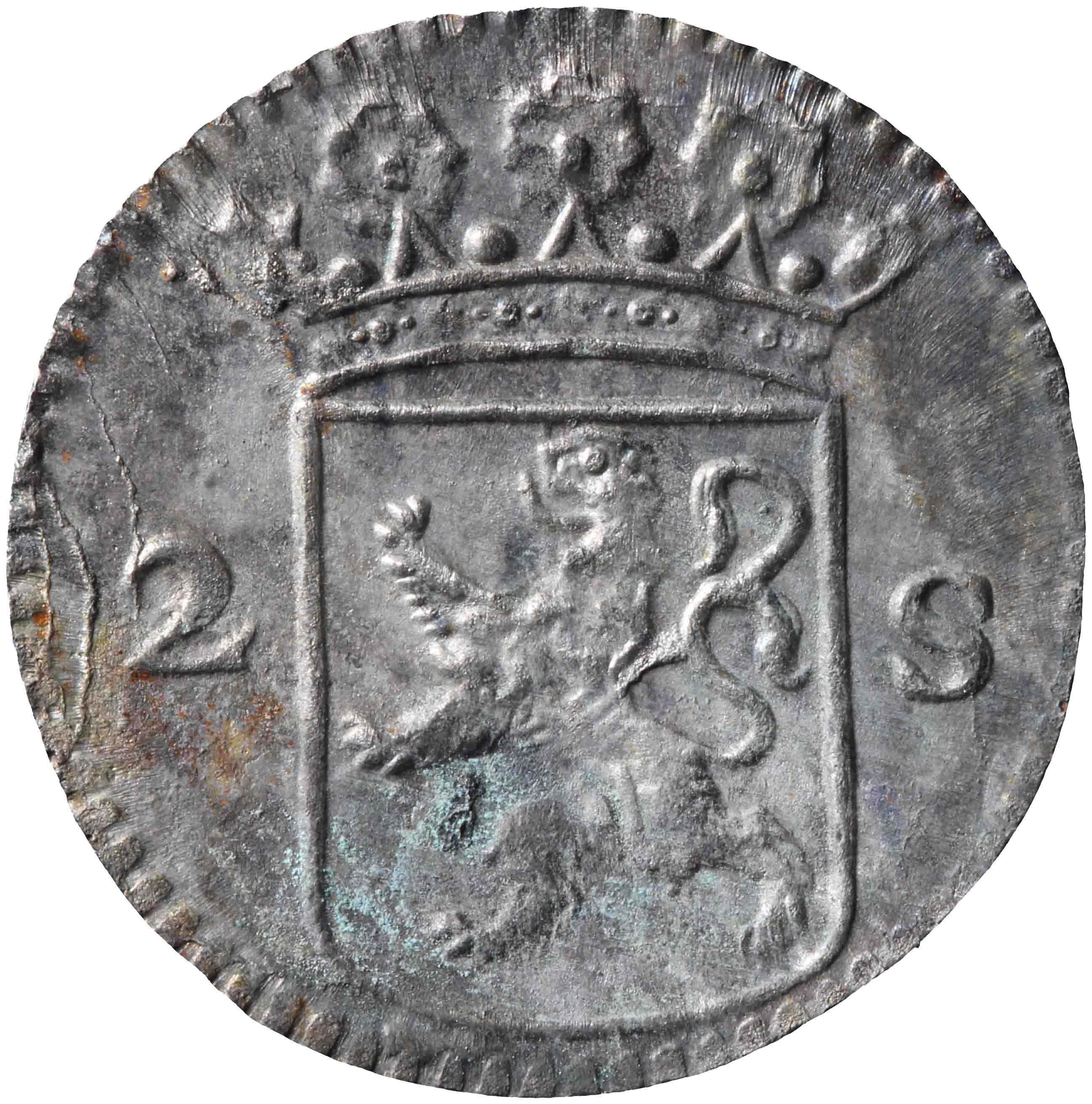 Afbeelding van de voorzijde. dubbele wapenstuiver. Inventarisnummer:MU-05375