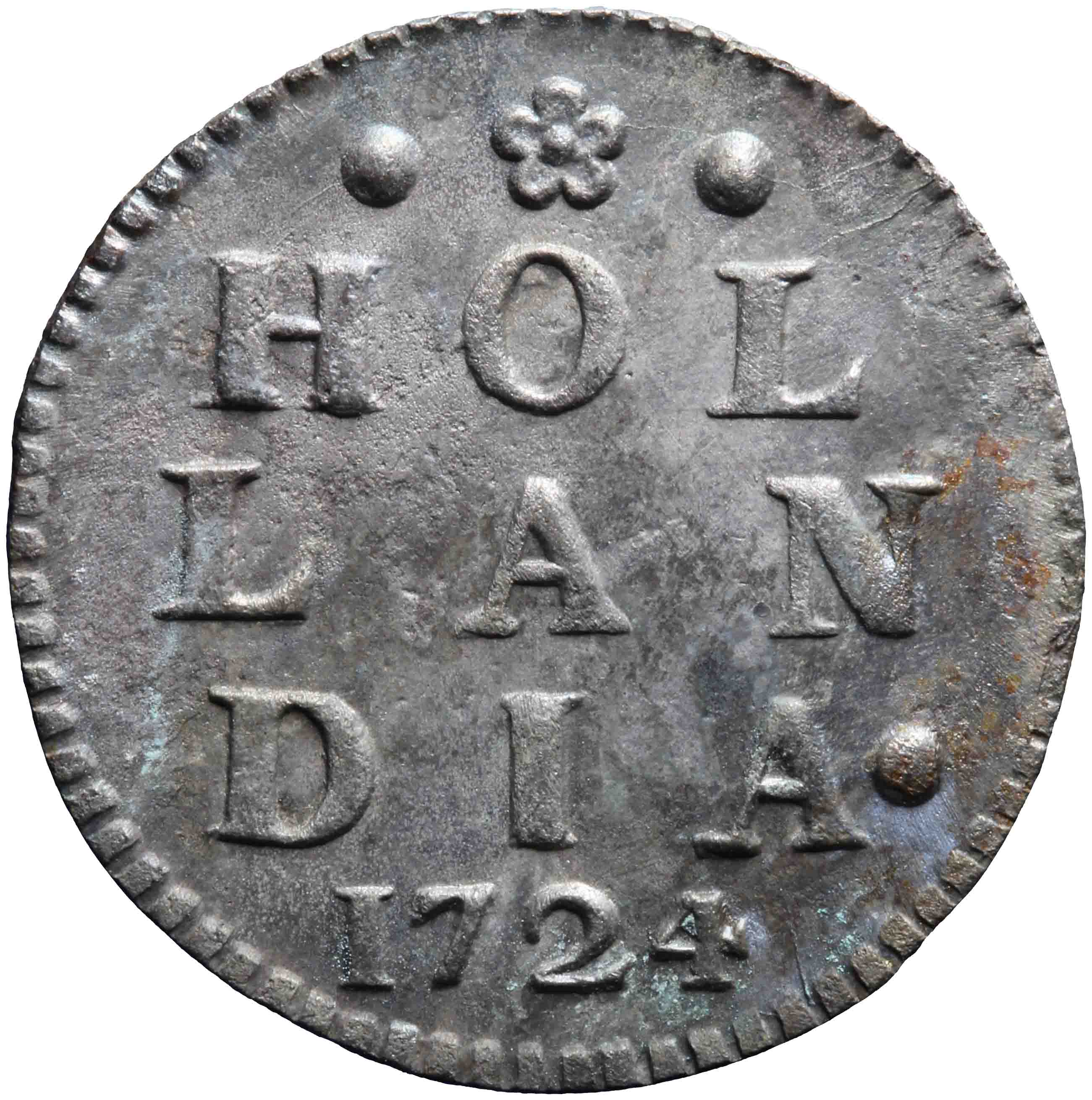Afbeelding van de keerzijde. dubbele wapenstuiver. Inventarisnummer:MU-05375