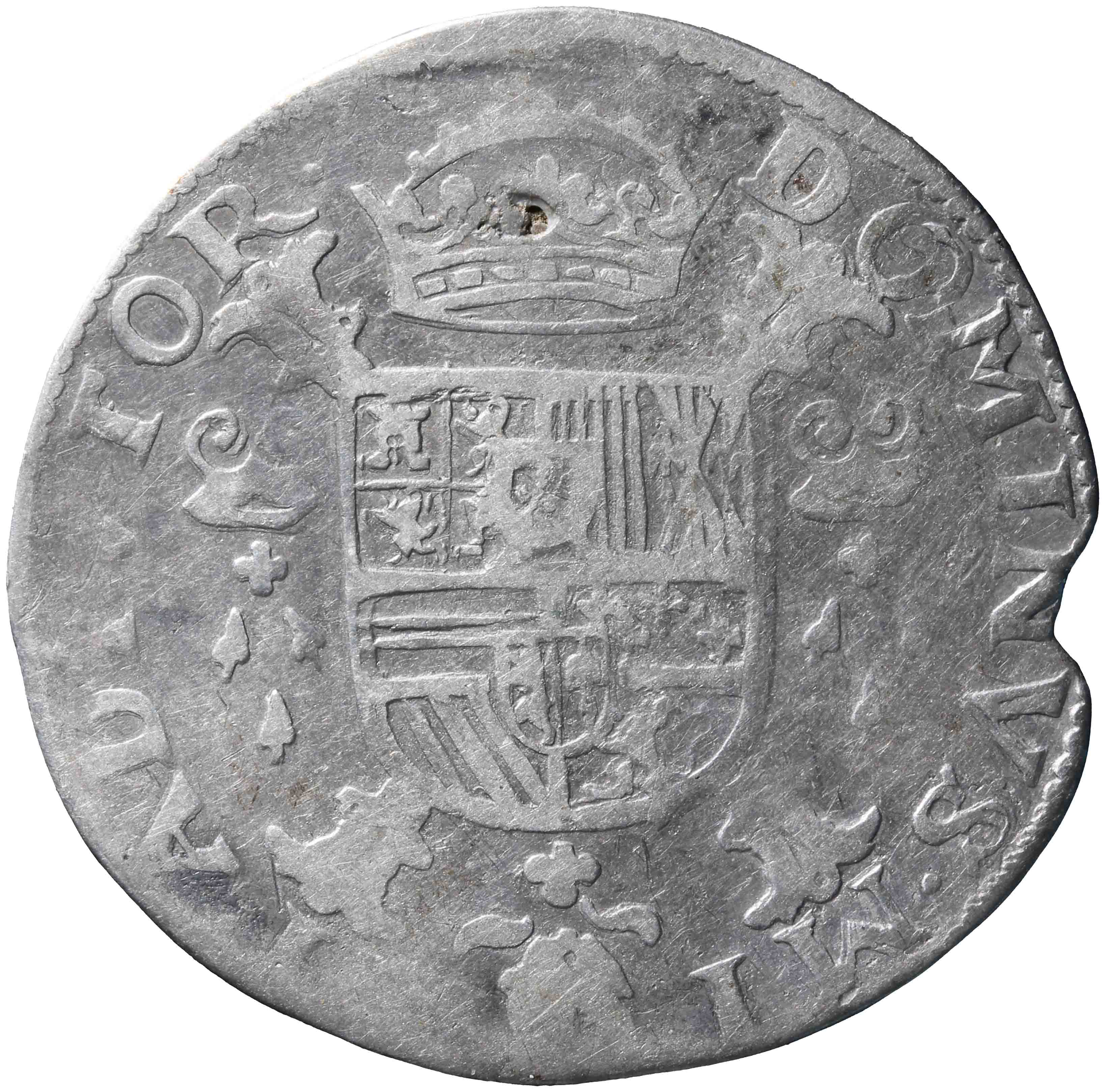 Afbeelding van de keerzijde. halve Philipsdaalder. Inventarisnummer:NM-00802