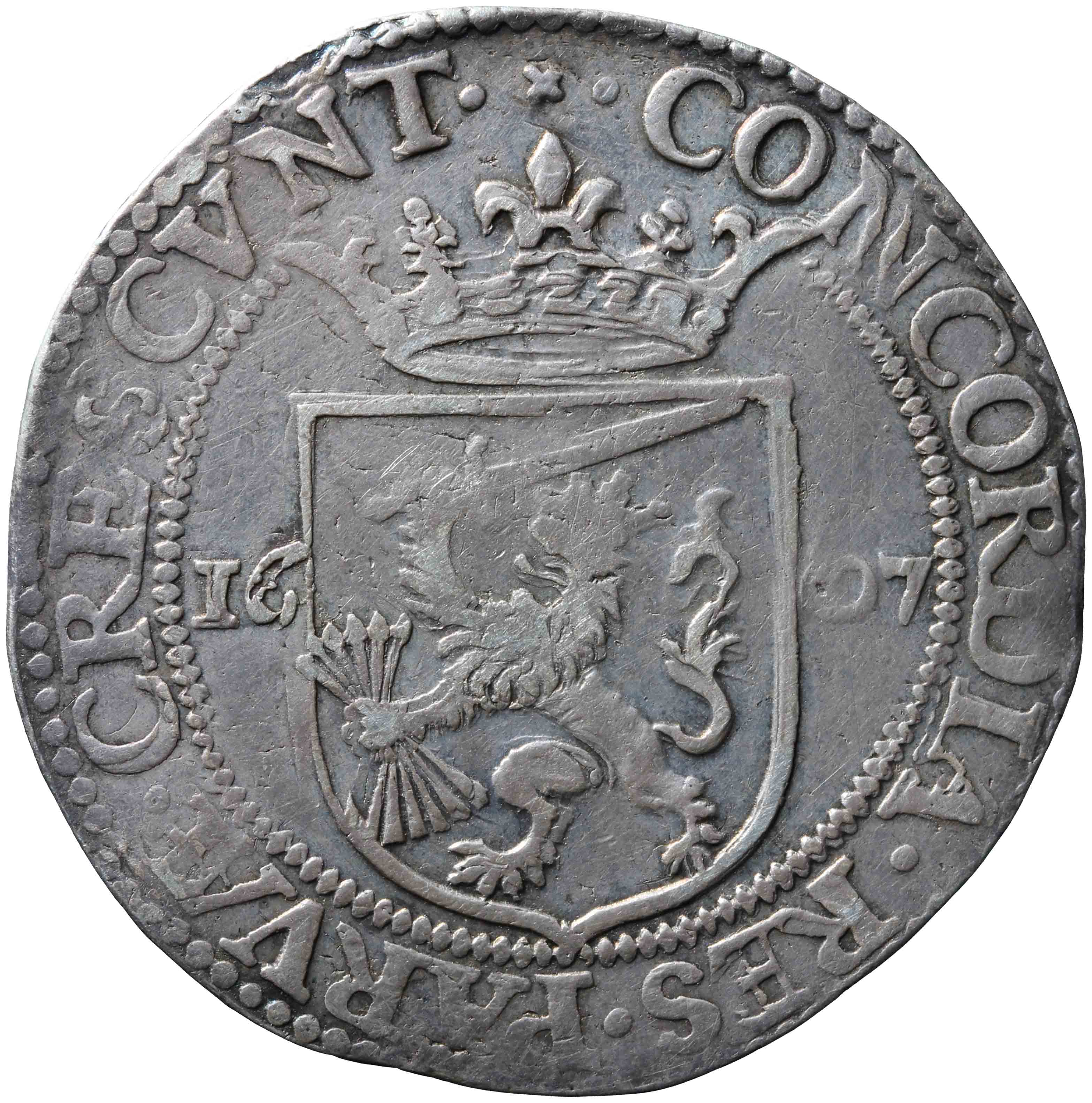 Afbeelding van de keerzijde. Nederlandse rijksdaalder. Inventarisnummer:NM-00858