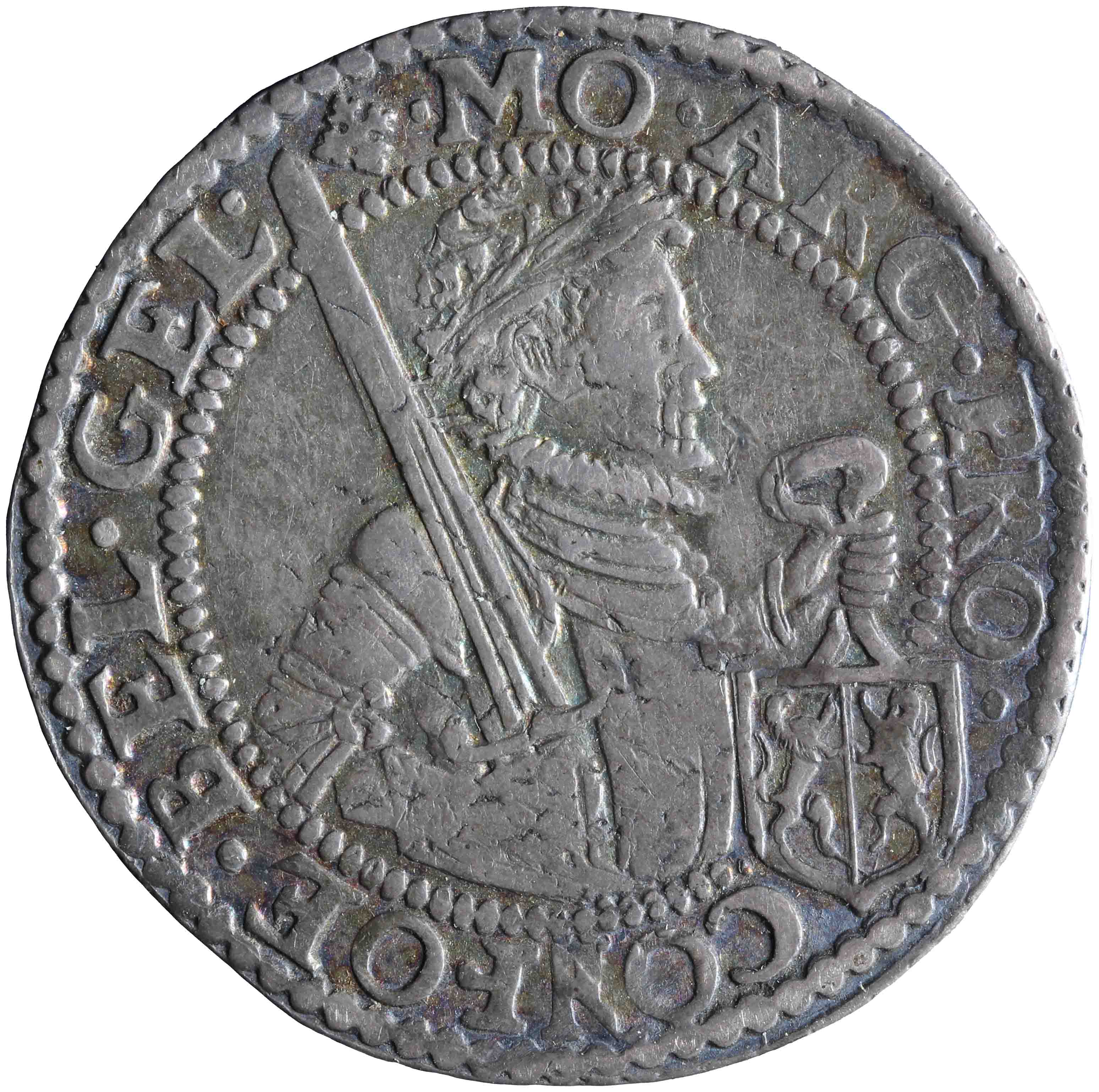 Afbeelding van de voorzijde. halve Nederlandse rijksdaalder. Inventarisnummer:NM-00865