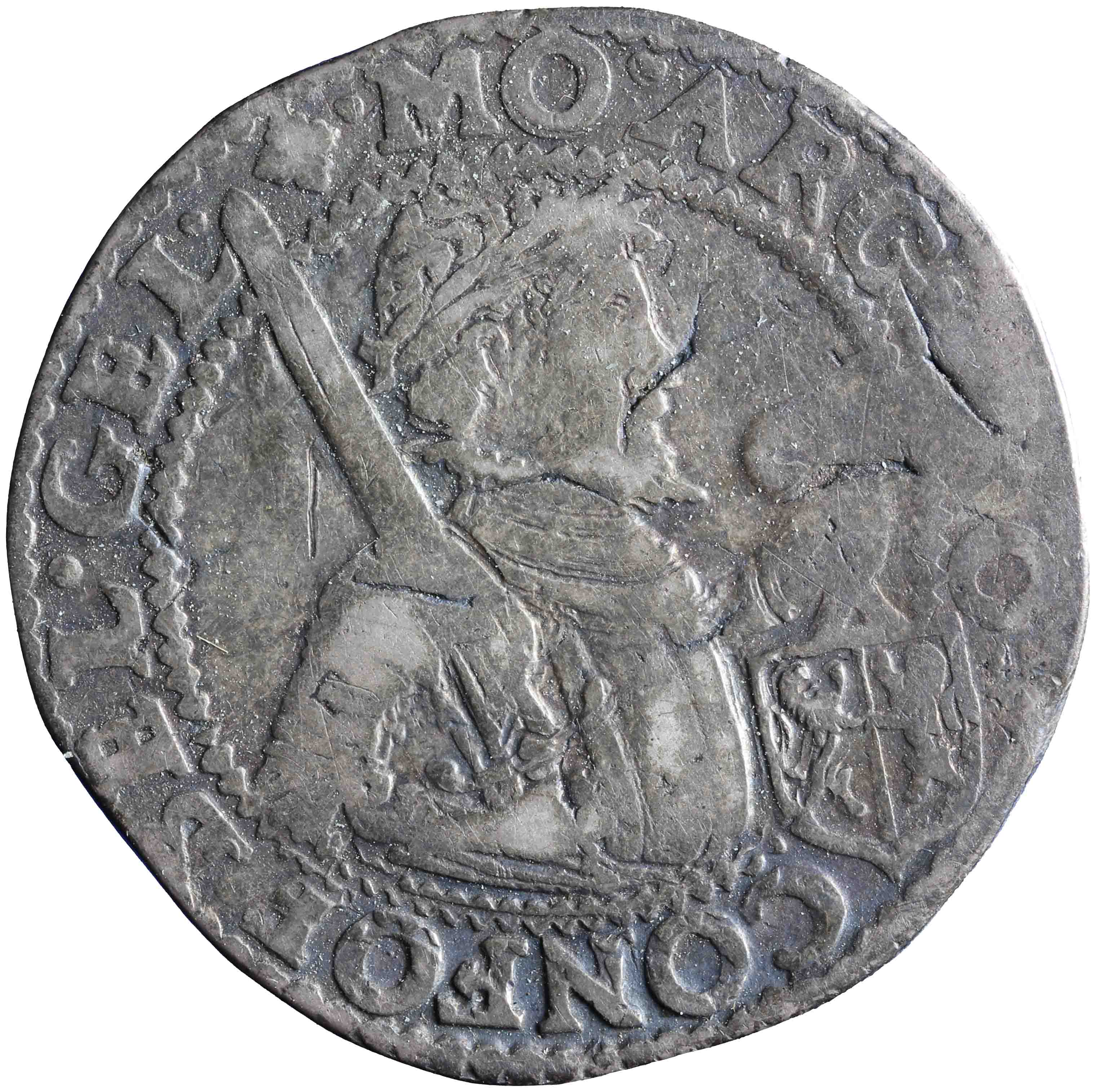 Afbeelding van de voorzijde. halve Nederlandse rijksdaalder. Inventarisnummer:NM-00893