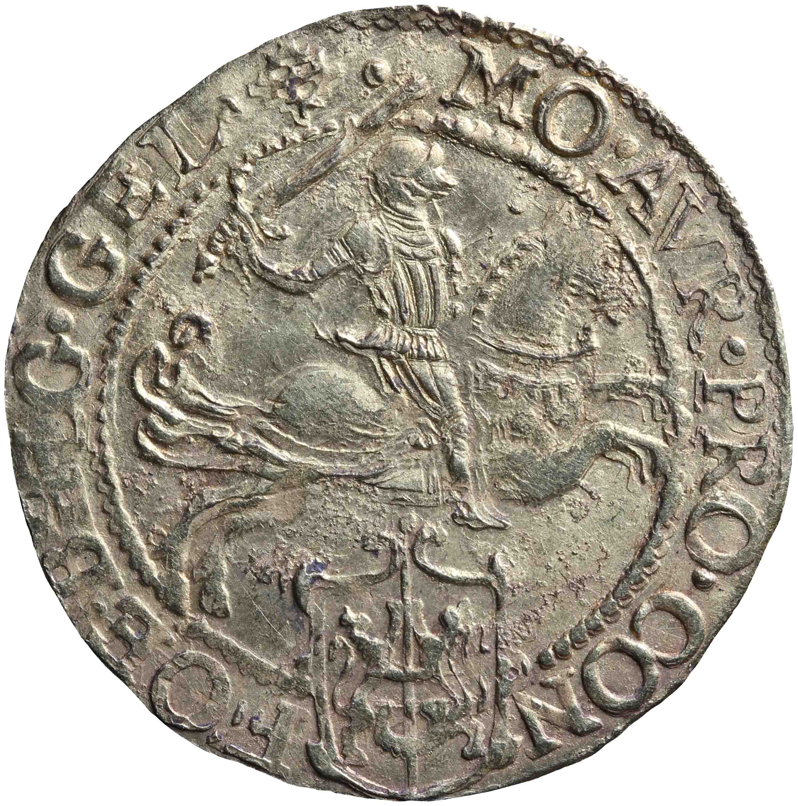 Afbeelding van de voorzijde. halve gouden  rijder. Inventarisnummer:NM-00928