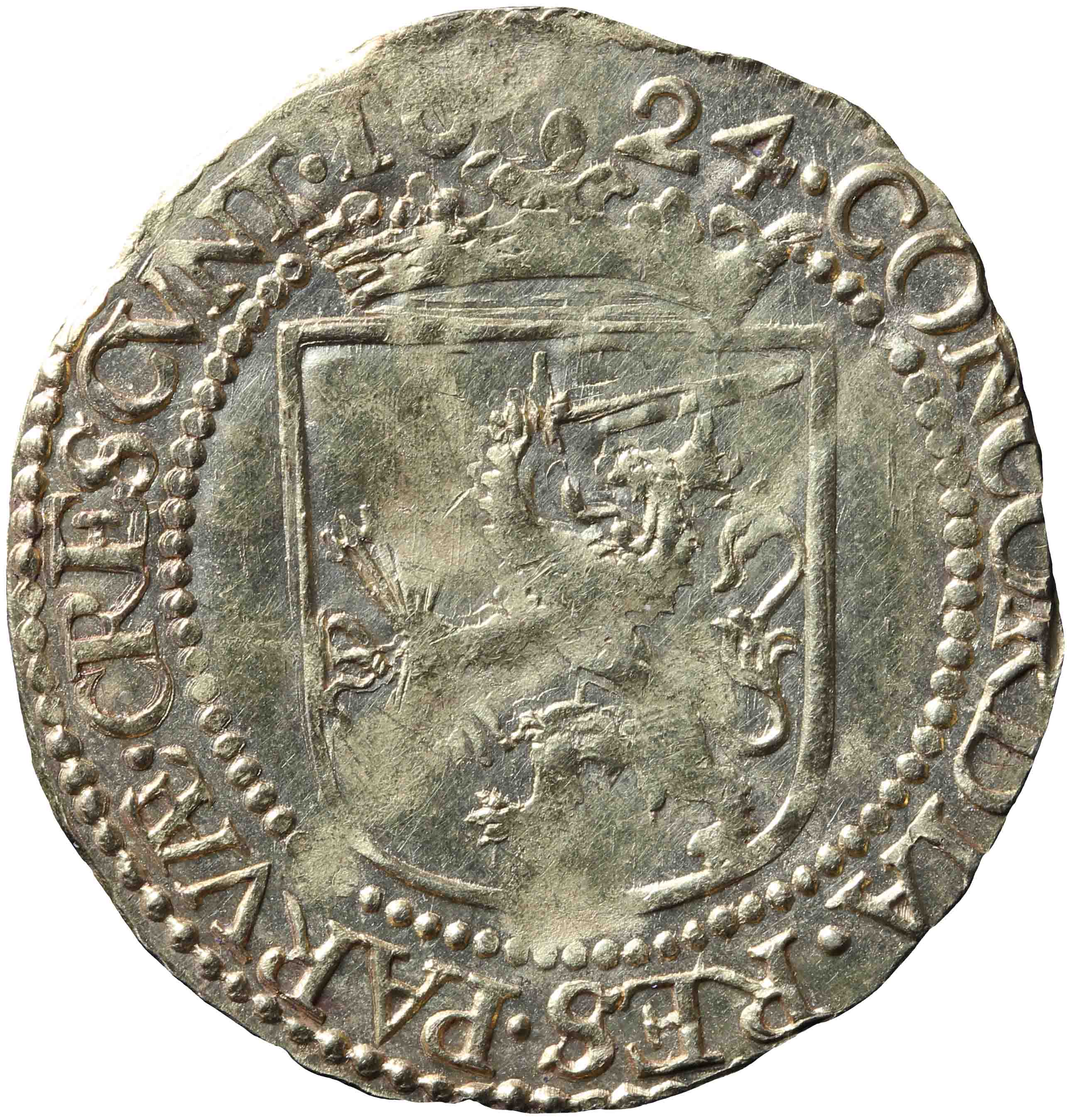 Afbeelding van de keerzijde. halve gouden  rijder. Inventarisnummer:NM-00929