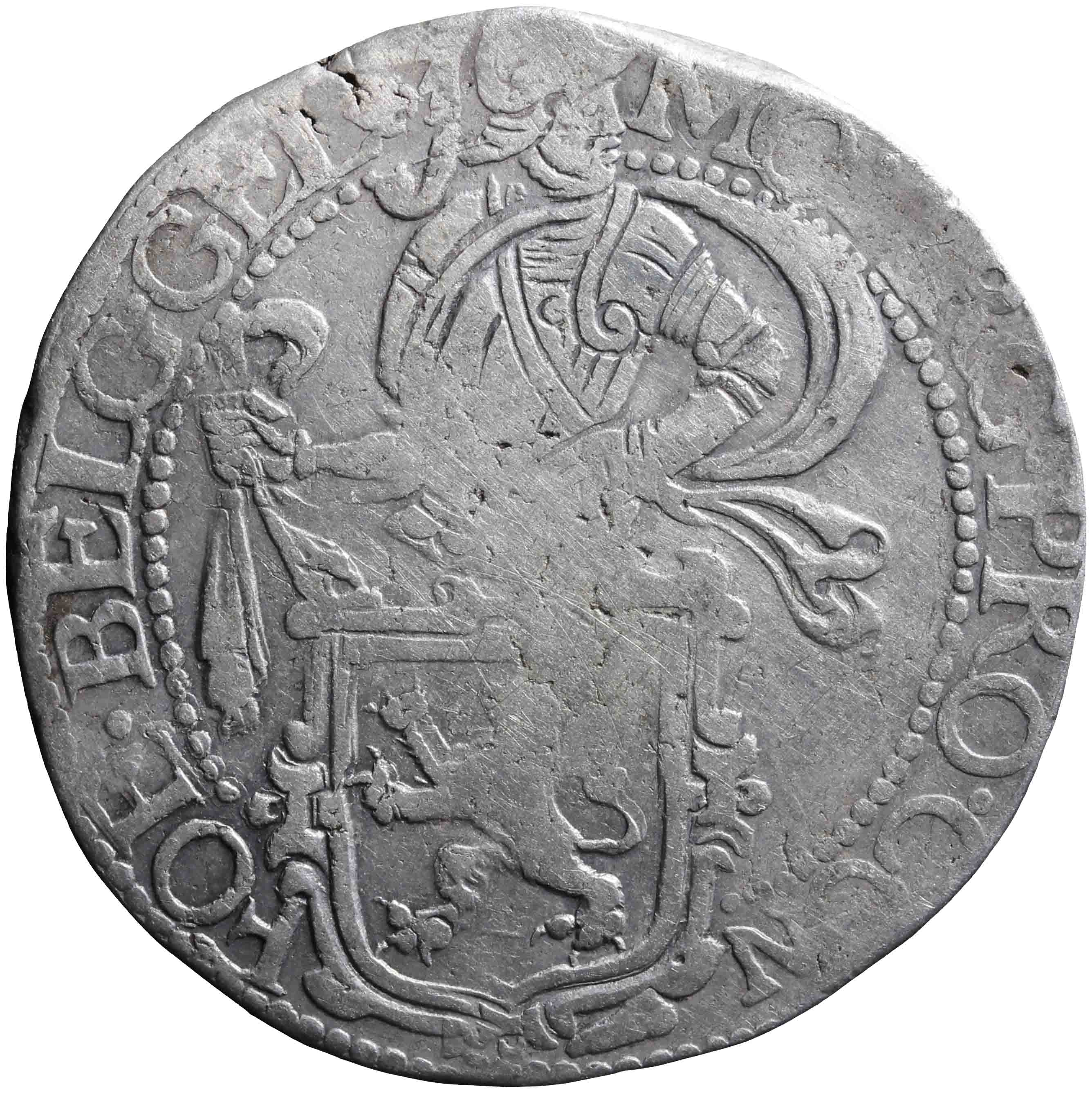 Afbeelding van de voorzijde. leeuwendaalder op Generaliteitsmuntvoet. Inventarisnummer:NM-00945