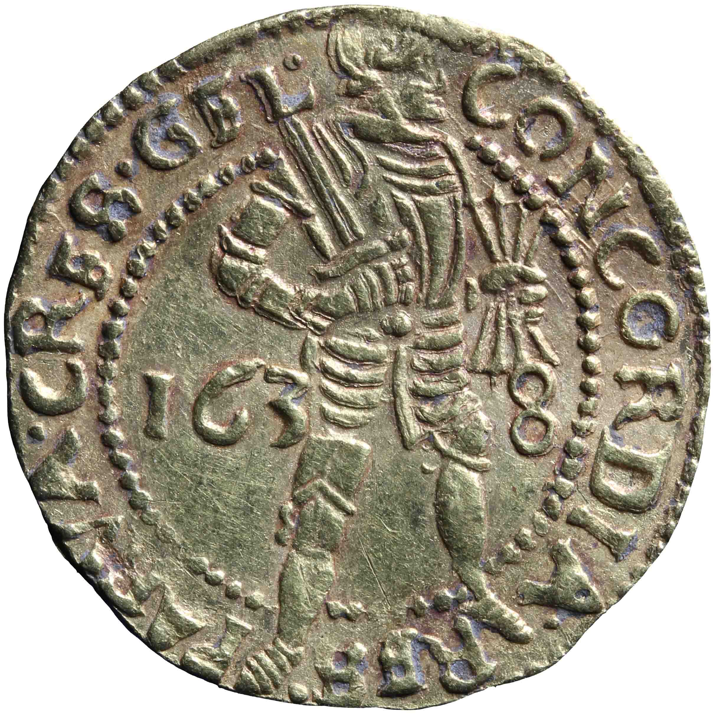 Afbeelding van de voorzijde. gouden dukaat. Inventarisnummer:NM-00963