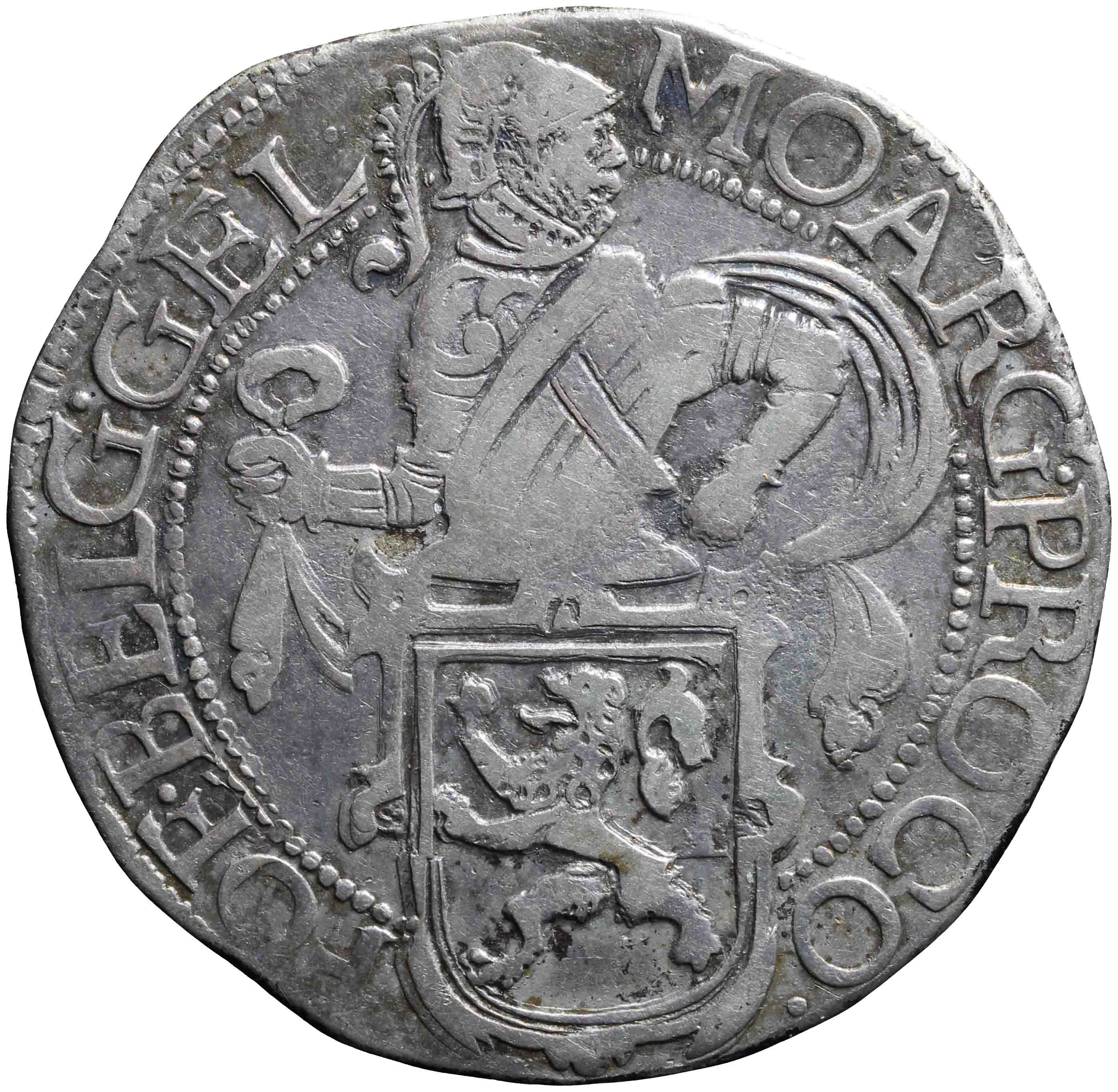 Afbeelding van de voorzijde. leeuwendaalder op Generaliteitsmuntvoet. Inventarisnummer:NM-00969