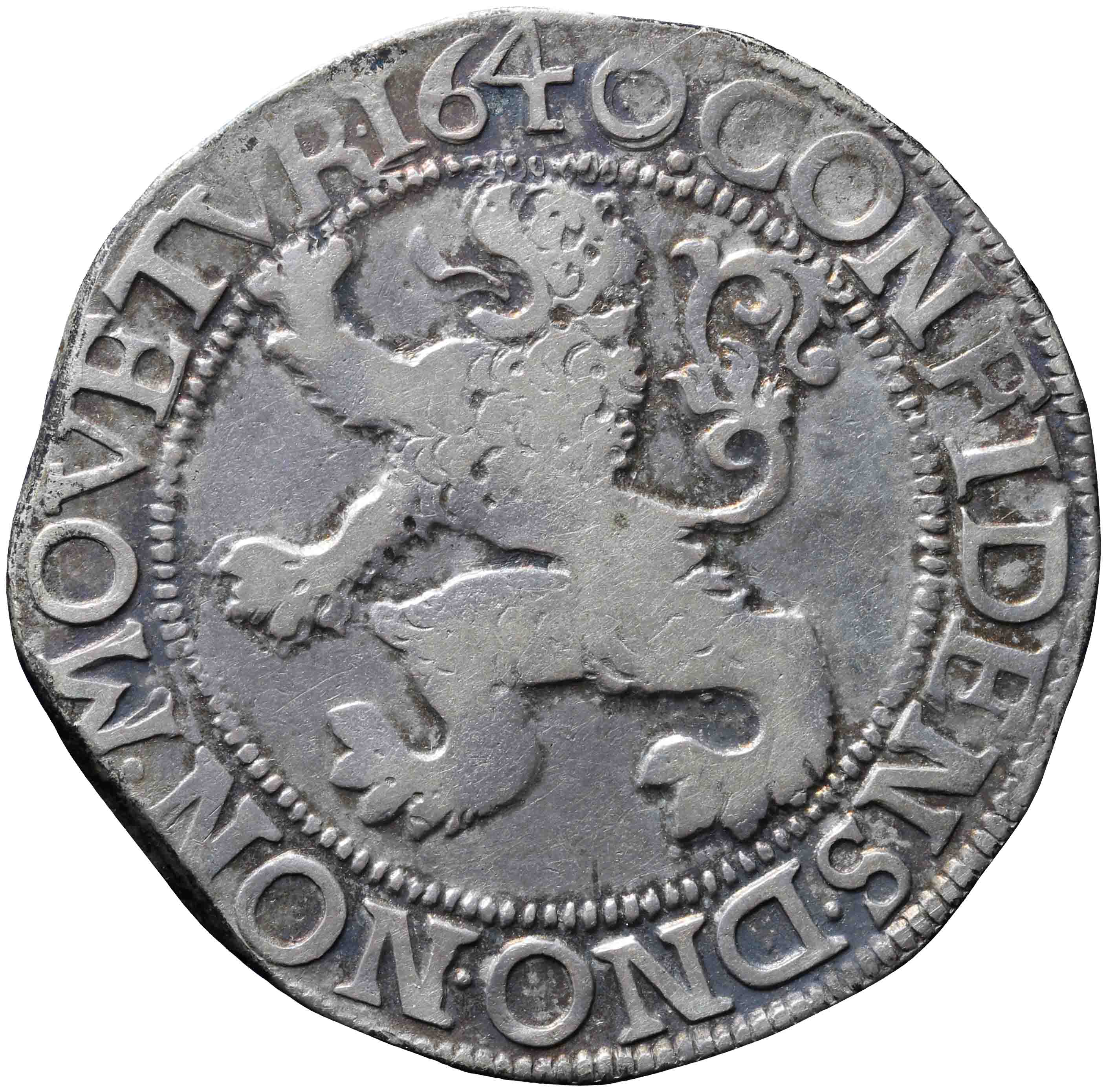 Afbeelding van de keerzijde. leeuwendaalder op Generaliteitsmuntvoet. Inventarisnummer:NM-00969