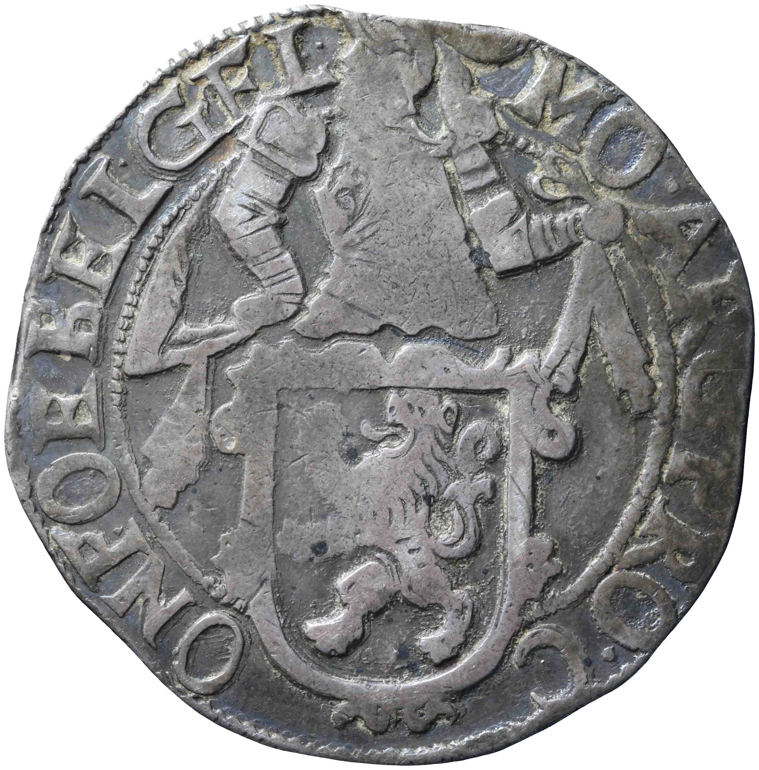 Afbeelding van de voorzijde. leeuwendaalder op Generaliteitsmuntvoet. Inventarisnummer:NM-00999