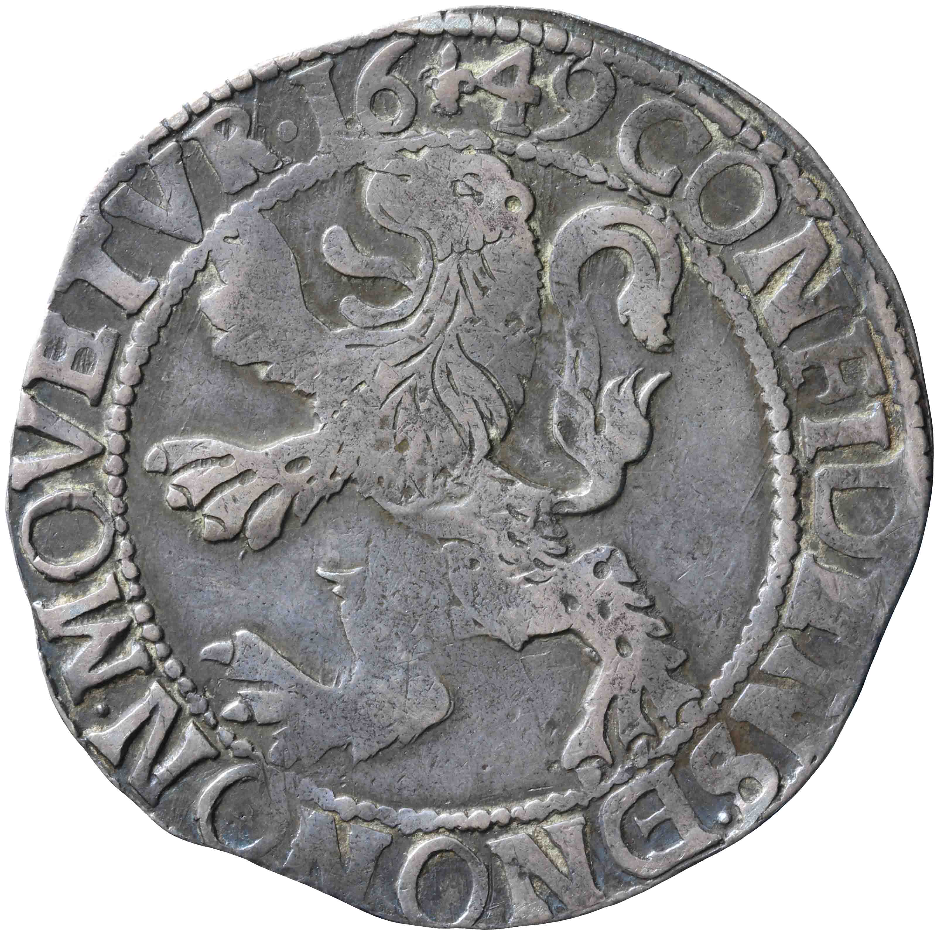 Afbeelding van de keerzijde. leeuwendaalder op Generaliteitsmuntvoet. Inventarisnummer:NM-00999