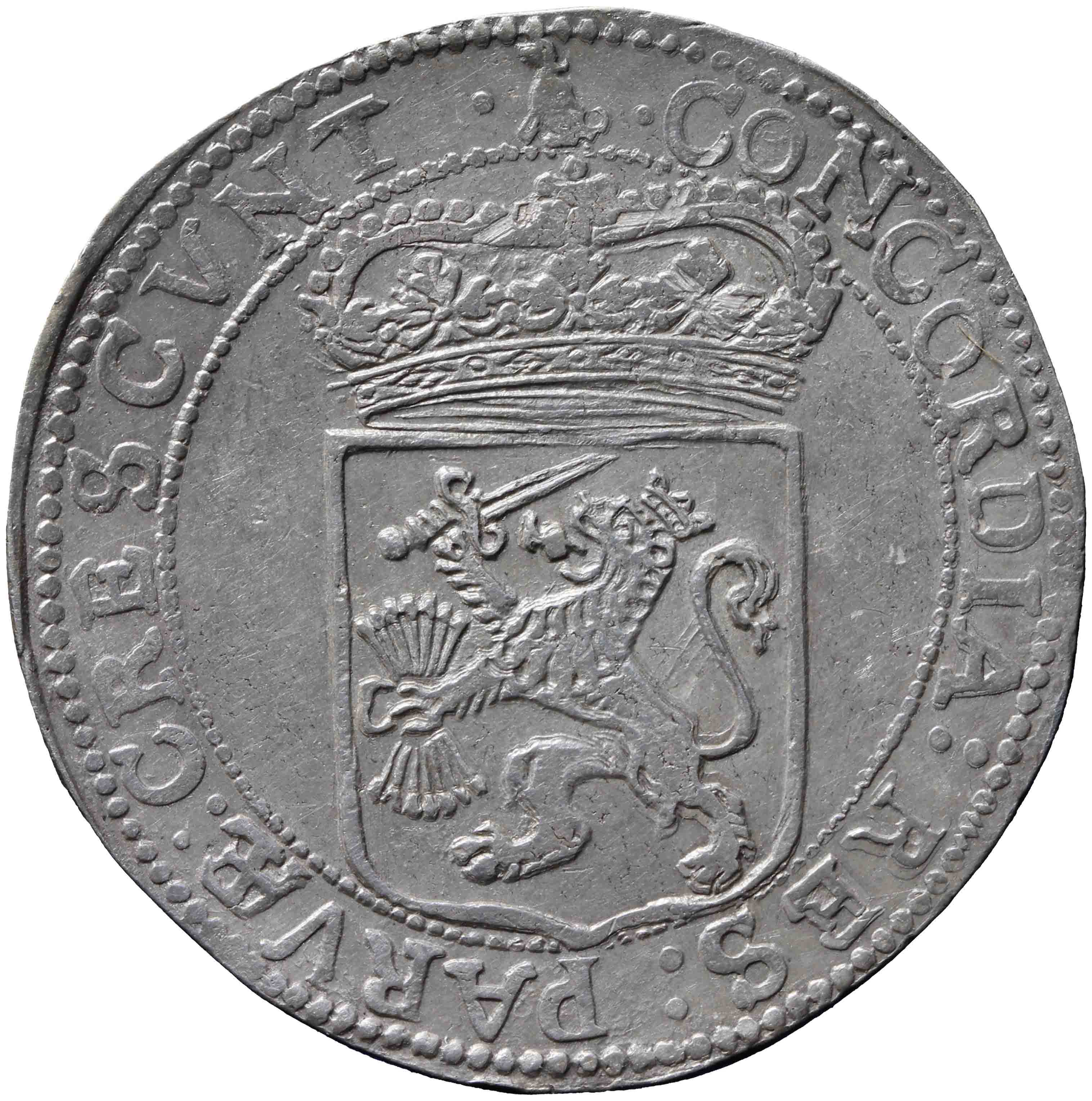 Afbeelding van de keerzijde. zilveren dukaat. Inventarisnummer:NM-01032