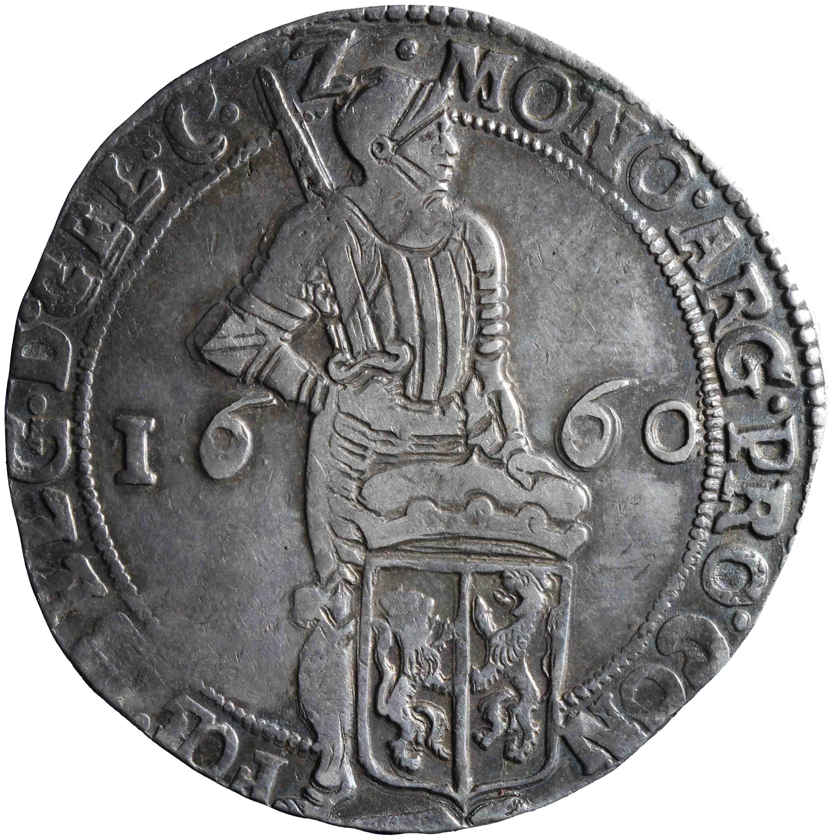 Afbeelding van de voorzijde. zilveren dukaat. Inventarisnummer:NM-01040