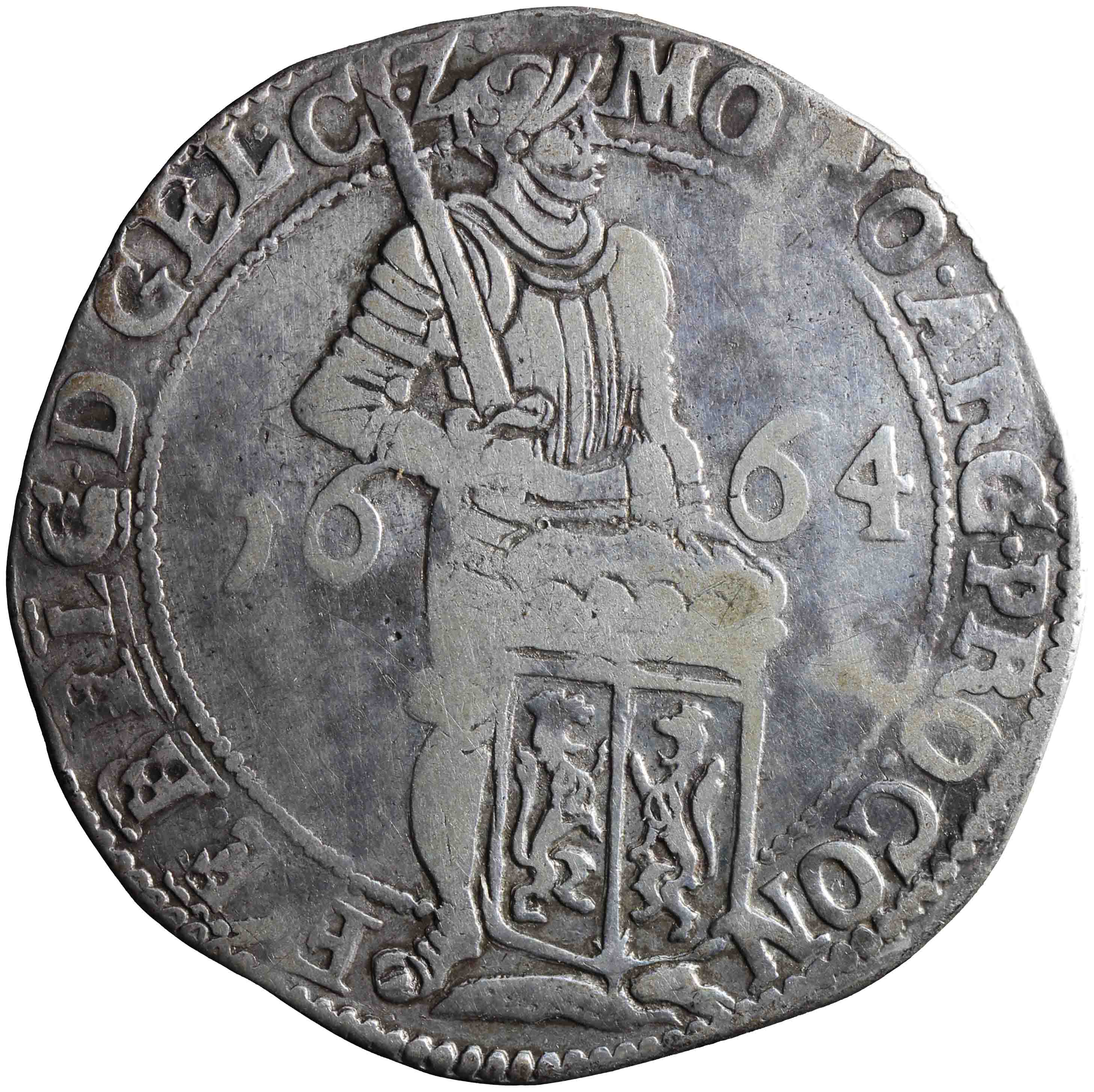 Afbeelding van de voorzijde. zilveren dukaat. Inventarisnummer:NM-01052