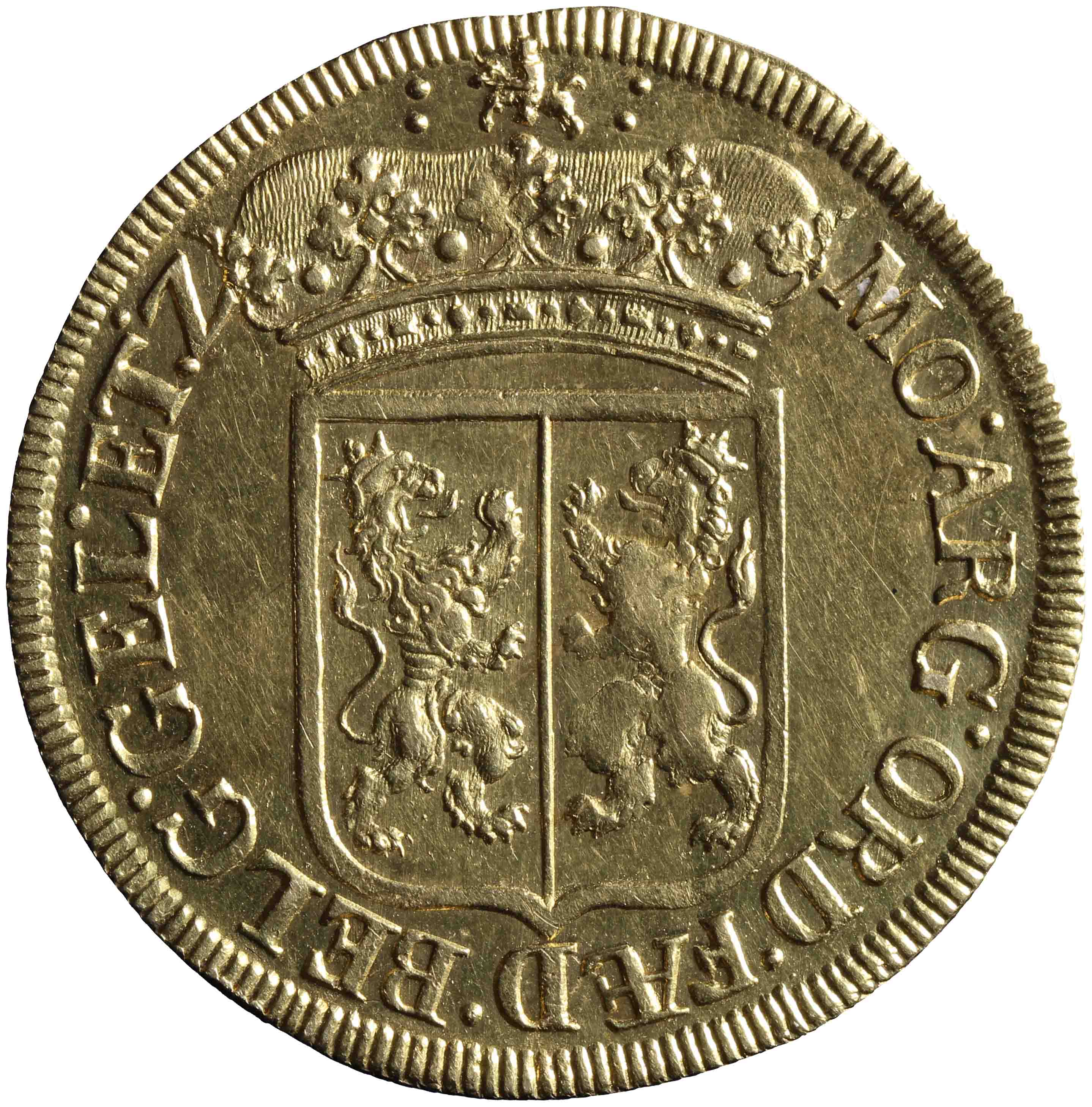 Afbeelding van de keerzijde. provinciale of staten  tweegulden. Inventarisnummer:NM-01124