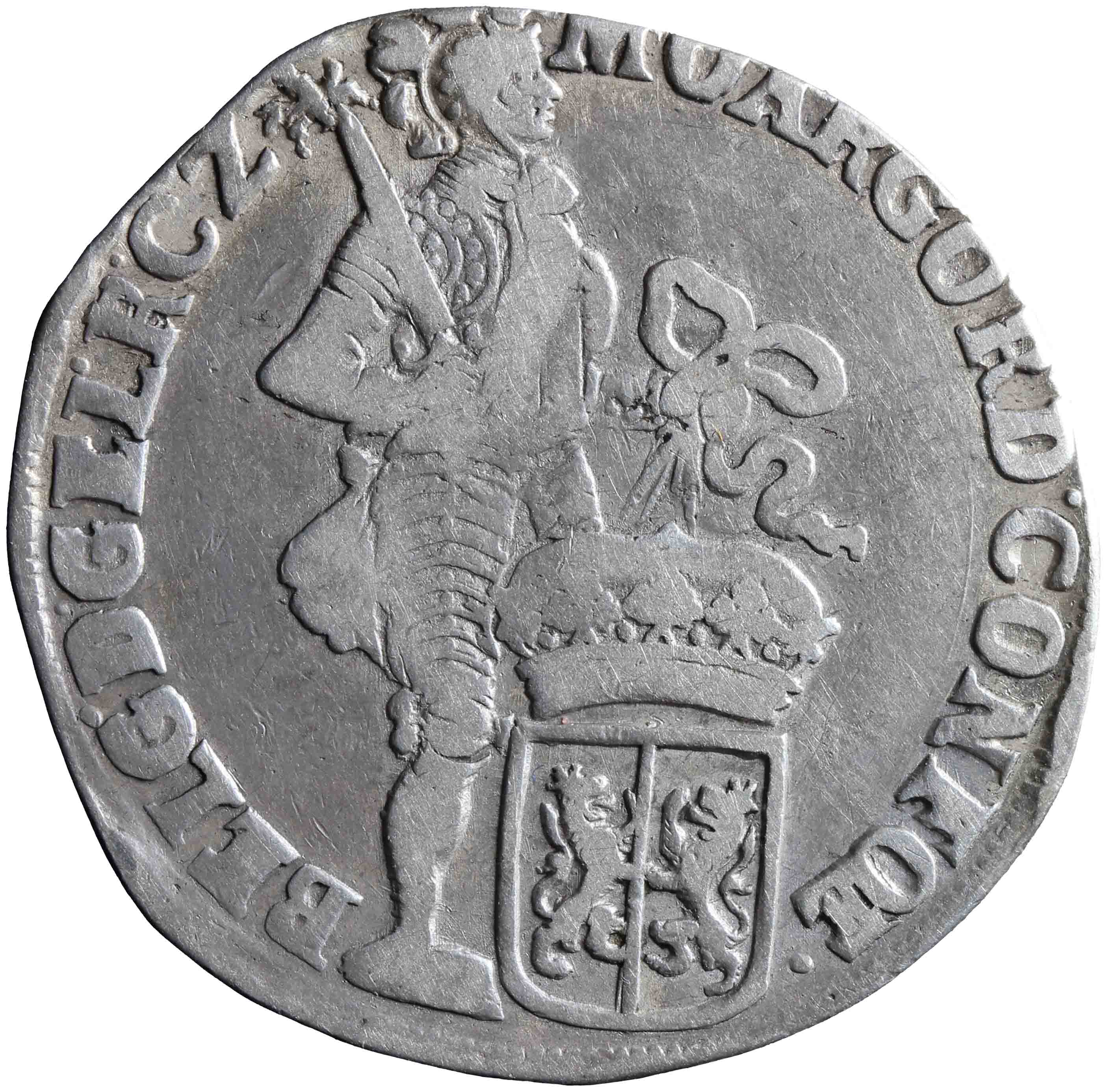 Afbeelding van de voorzijde. zilveren dukaat. Inventarisnummer:NM-01132
