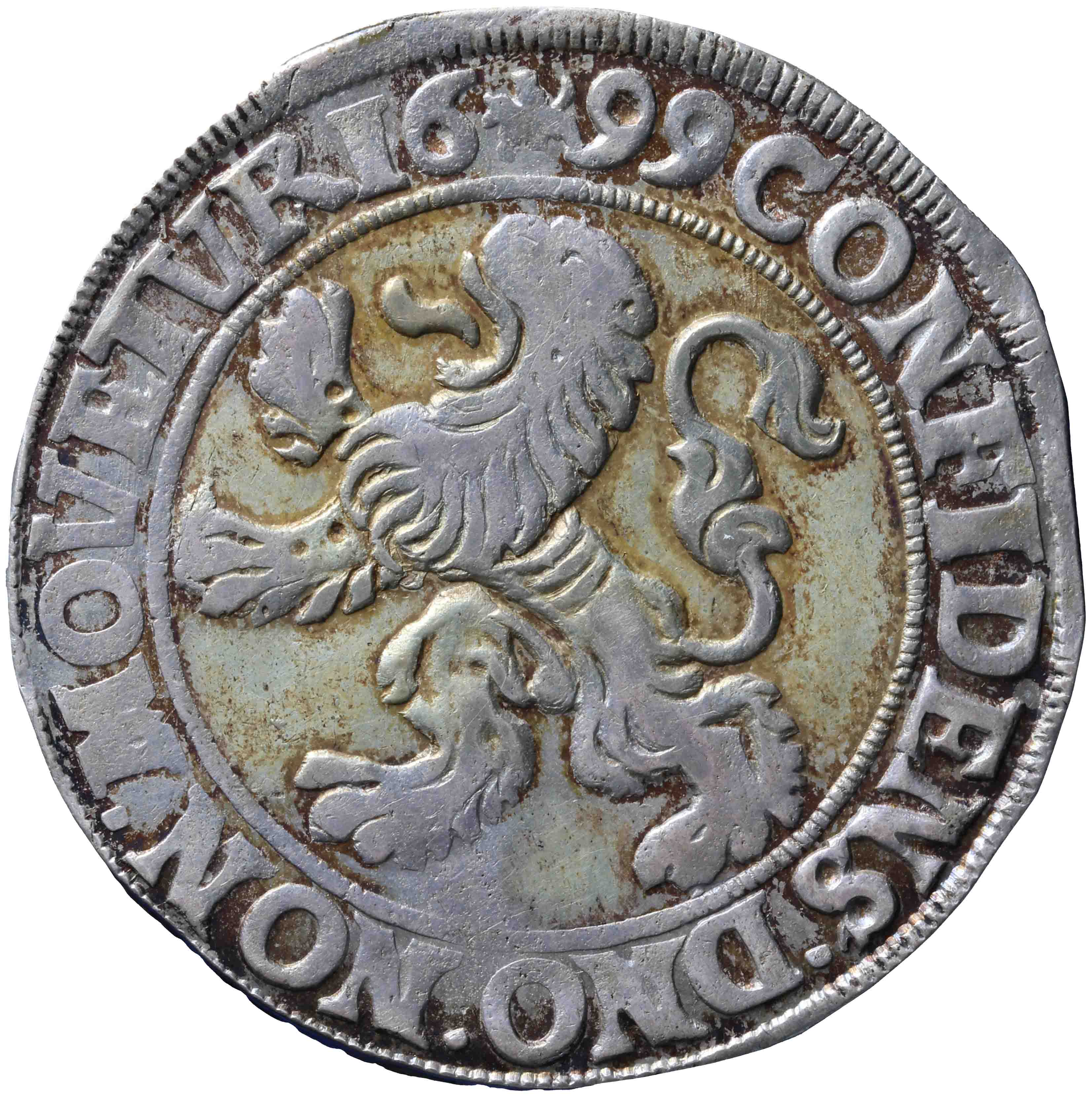 Afbeelding van de keerzijde. leeuwendaalder op Generaliteitsmuntvoet. Inventarisnummer:NM-01134