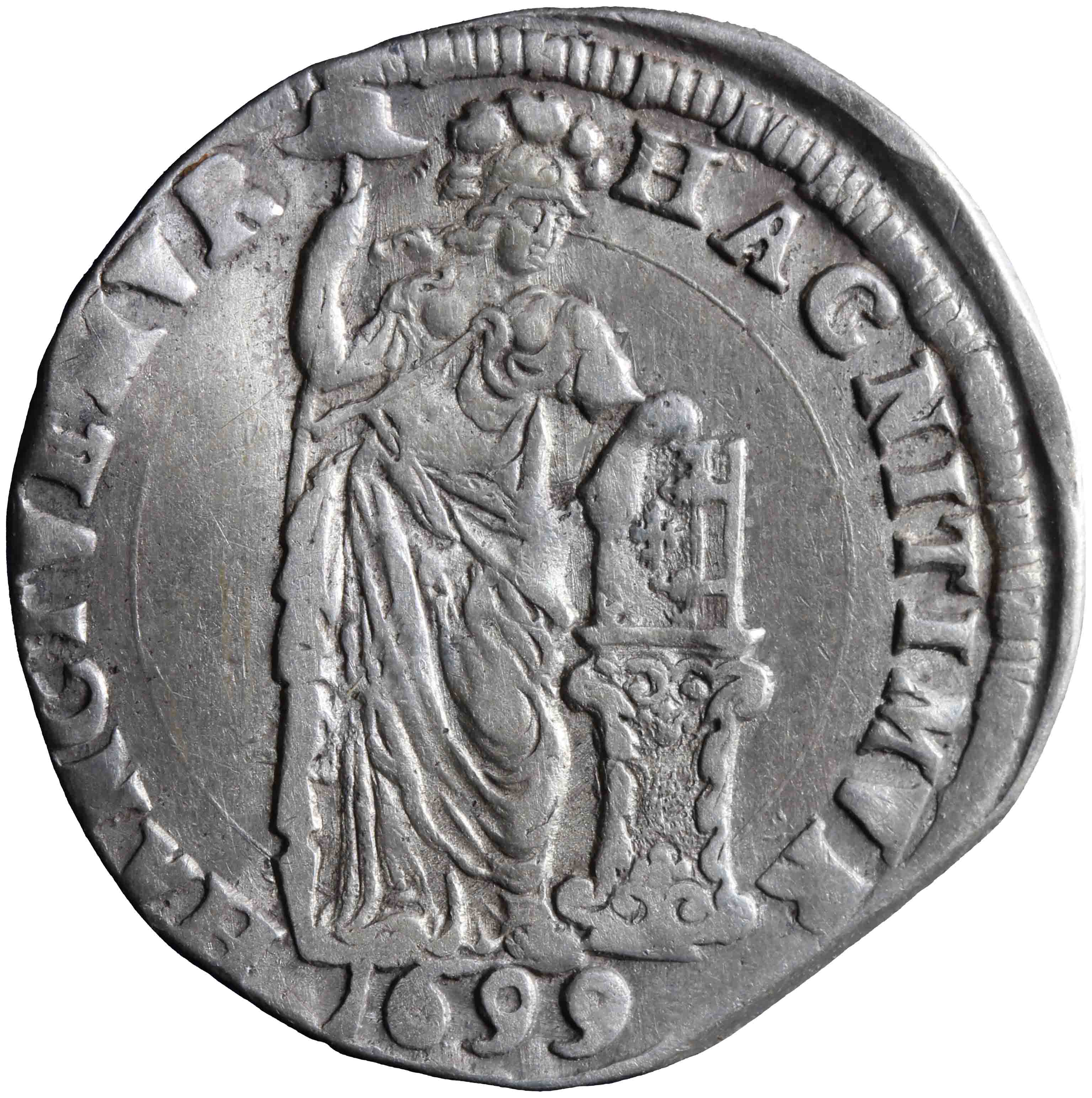 Afbeelding van de voorzijde. Generaliteitsgulden. Inventarisnummer:NM-01135