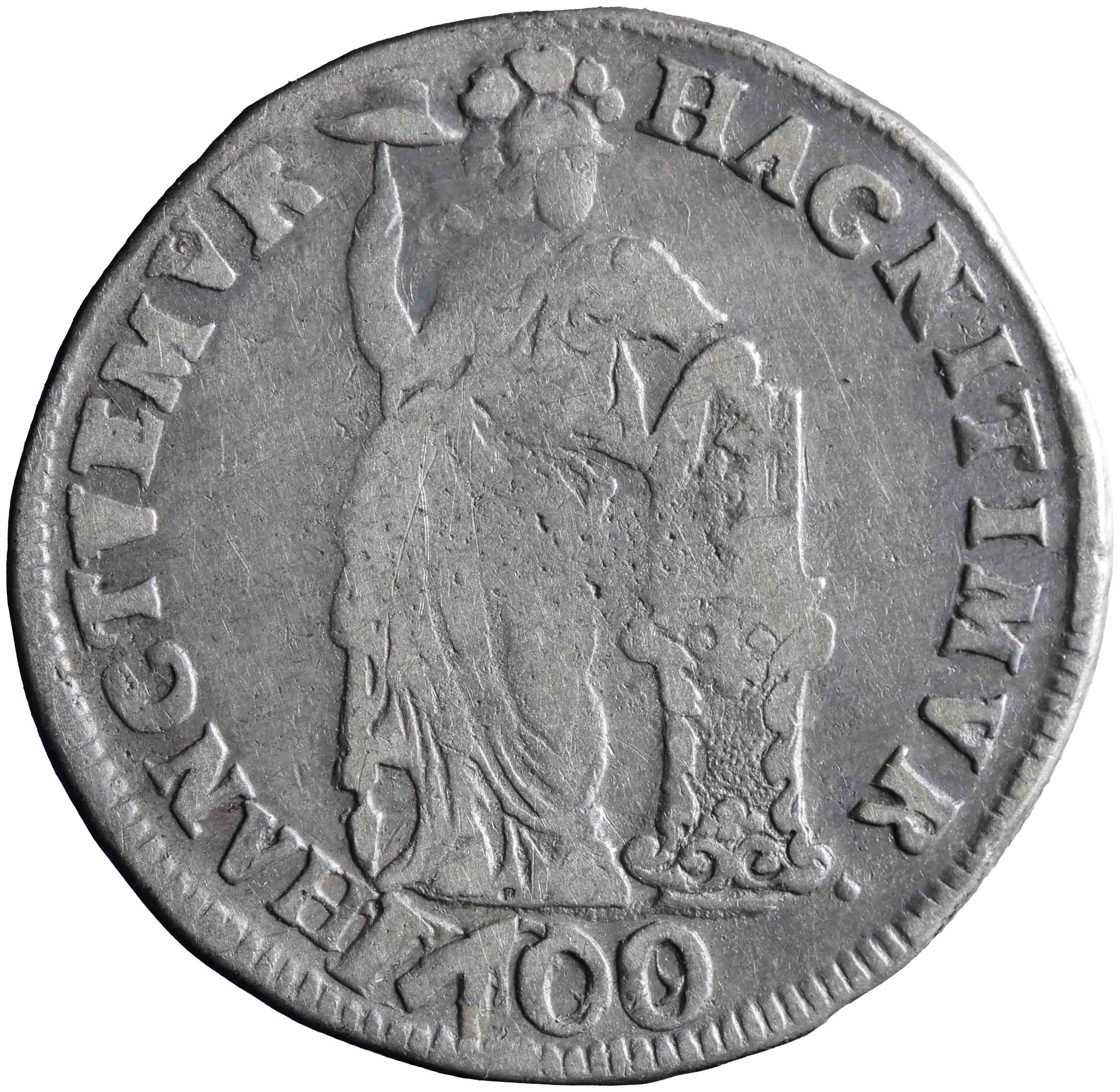 Afbeelding van de voorzijde. Generaliteitsgulden. Inventarisnummer:NM-01136