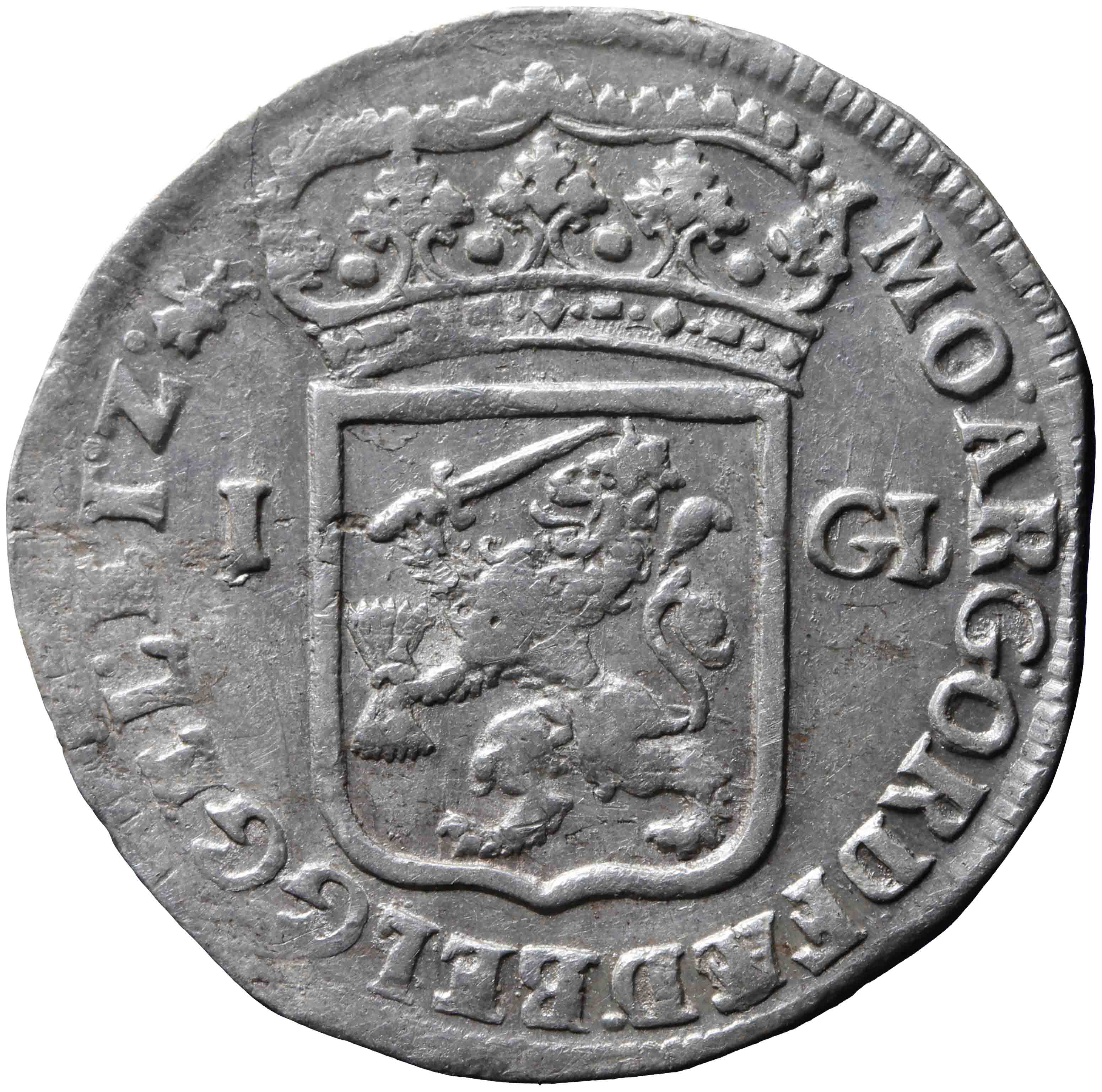 Afbeelding van de keerzijde. Generaliteitsgulden. Inventarisnummer:NM-01137