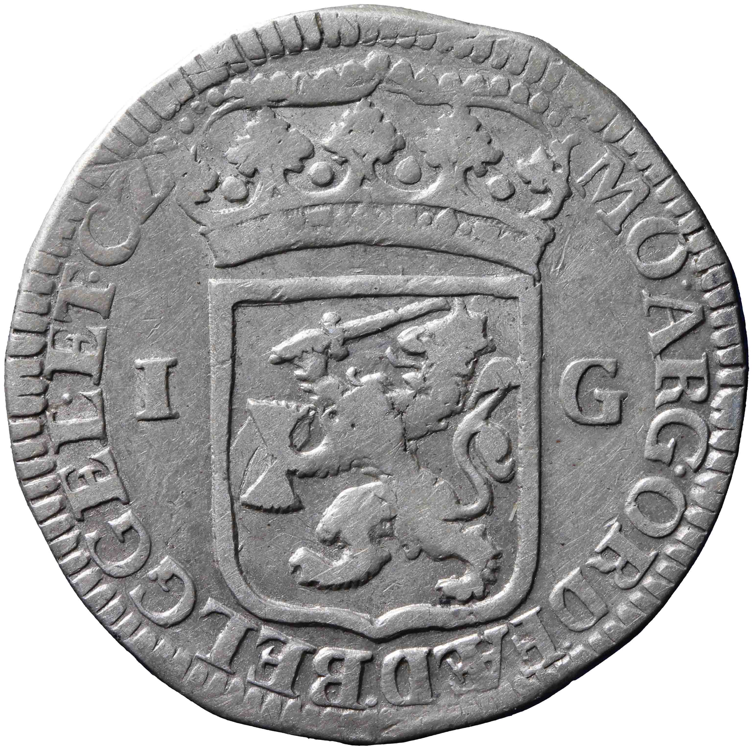 Afbeelding van de keerzijde. Generaliteitsgulden. Inventarisnummer:NM-01144