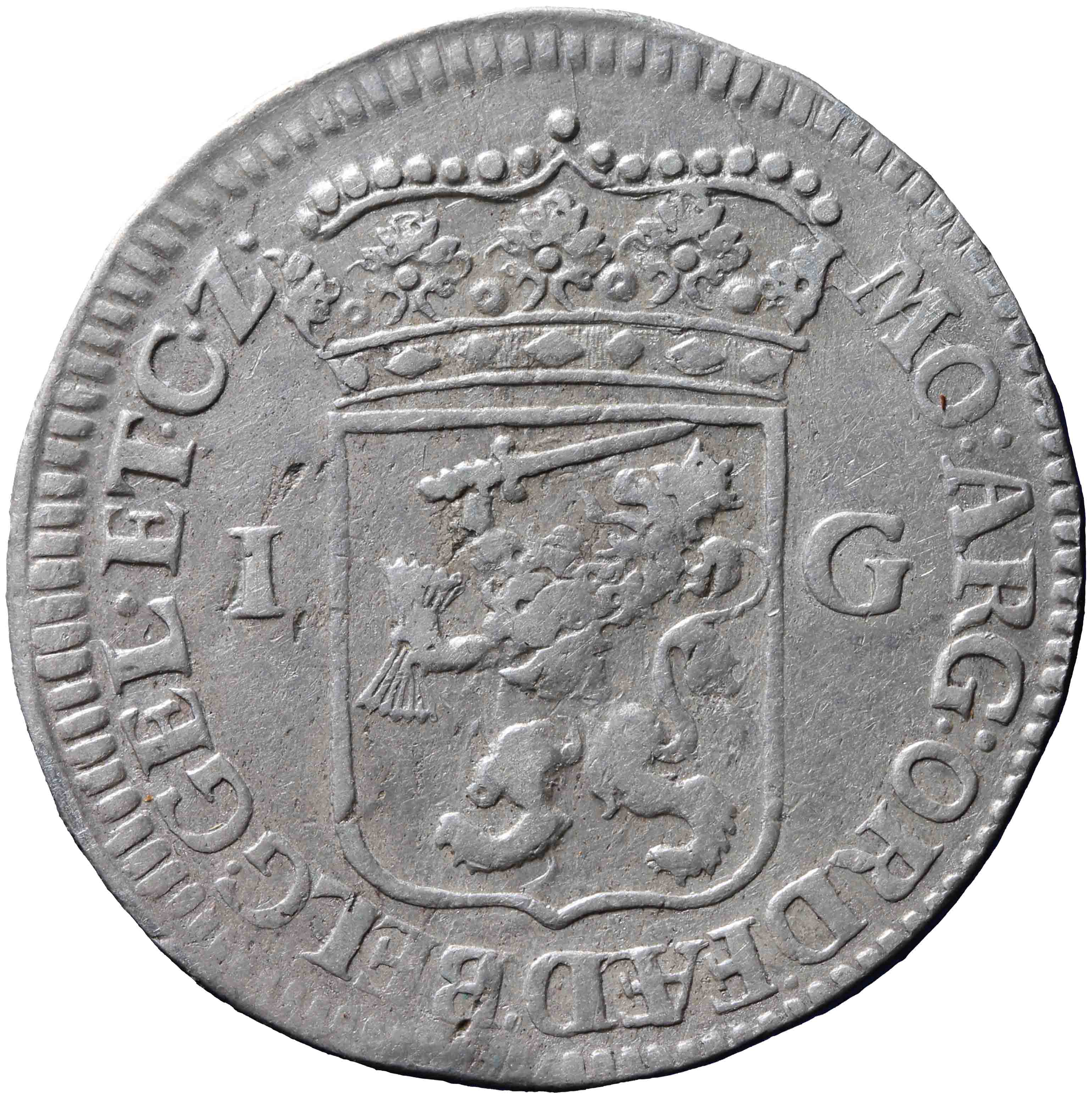 Afbeelding van de keerzijde. Generaliteitsgulden. Inventarisnummer:NM-01147